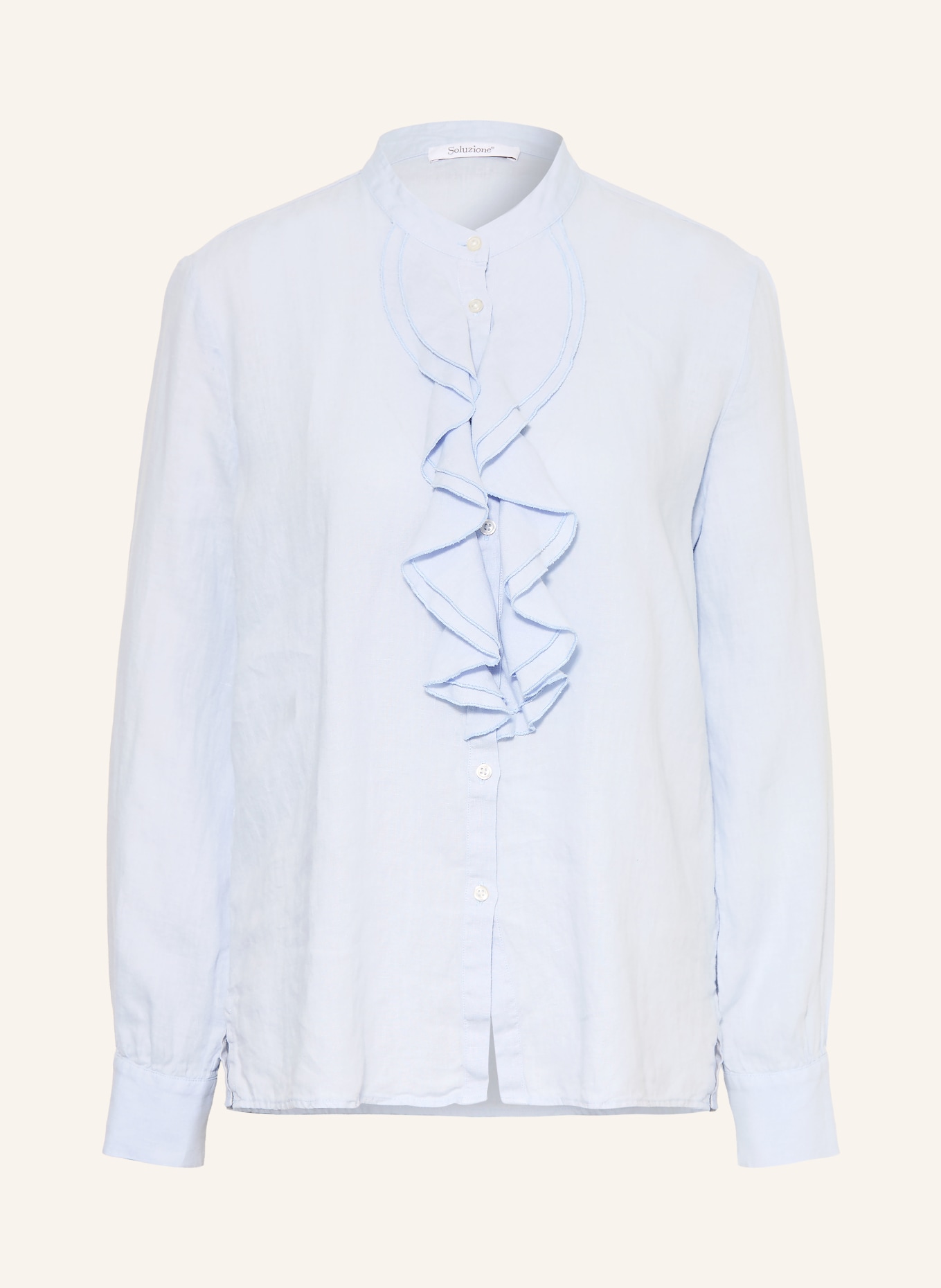 Soluzione Chemisier en lin à volants: BLEU CLAIR
