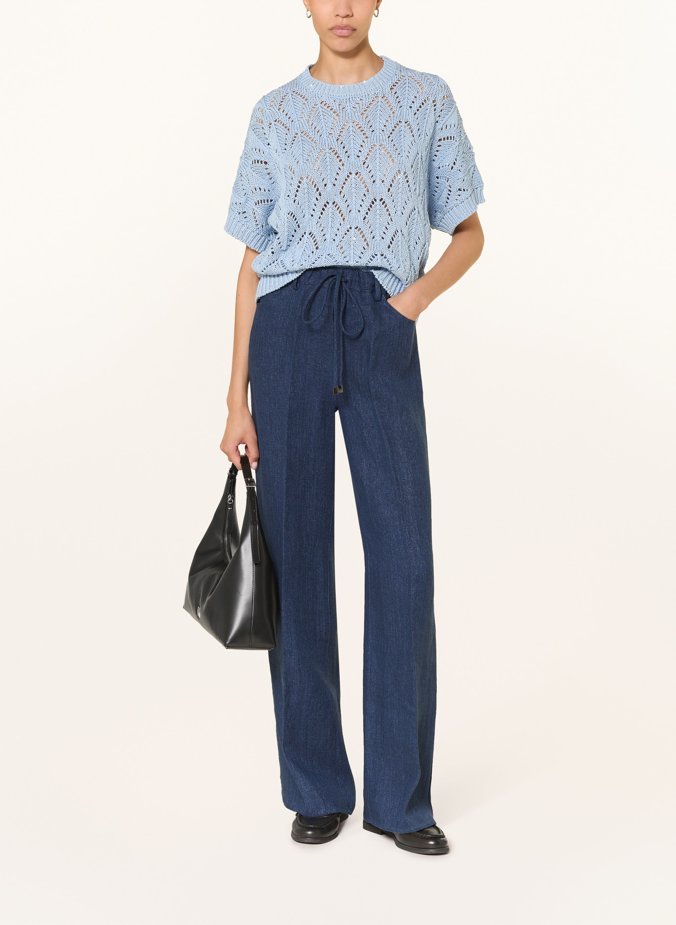 ANTONELLI firenze Marlenehose aus Leinen: BLAU