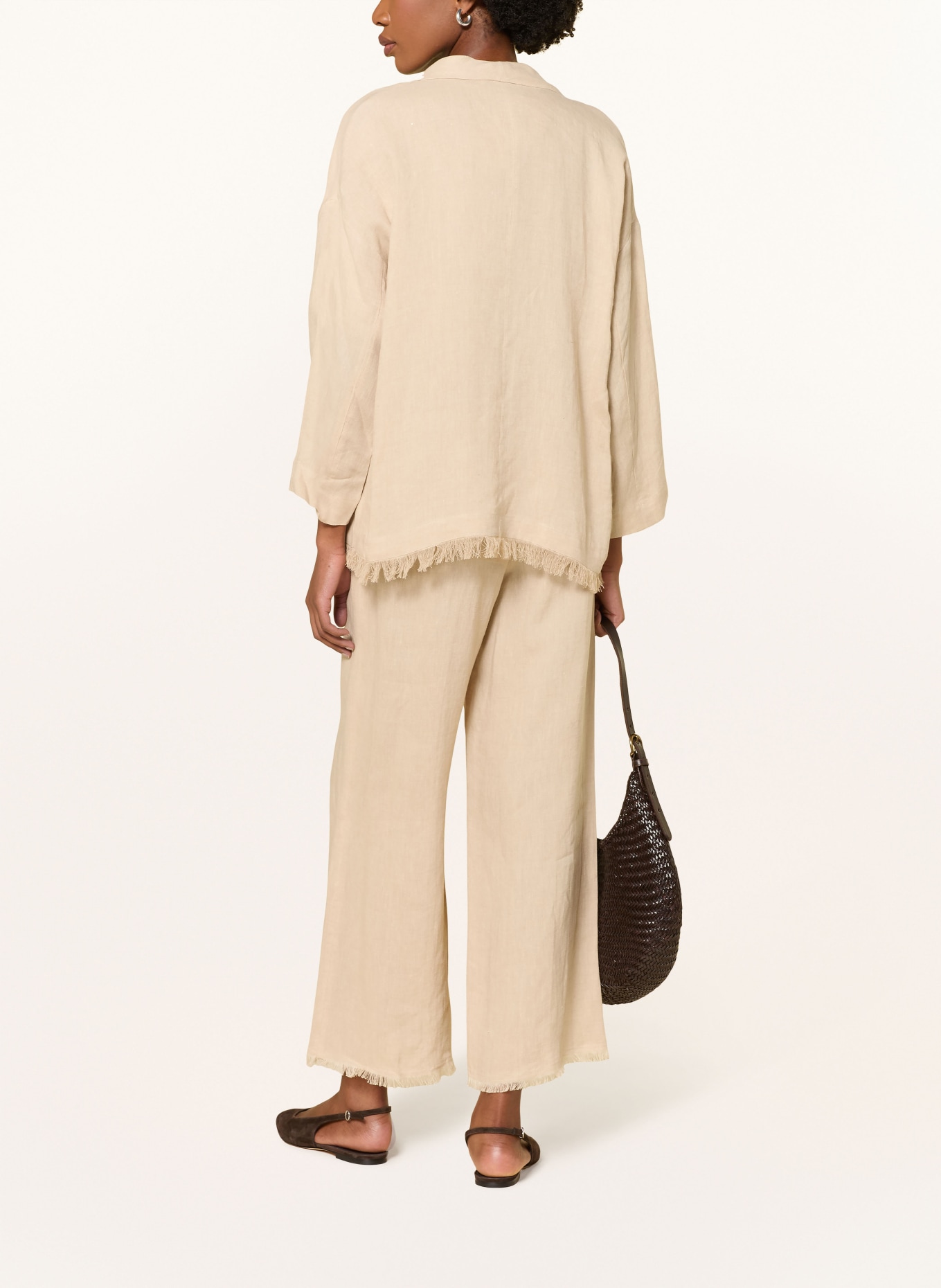 ANTONELLI firenze Culotte en lin à franges: BEIGE