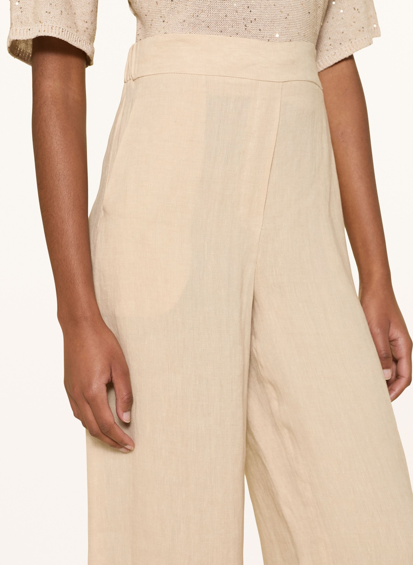 ANTONELLI firenze Culotte en lin à franges: BEIGE