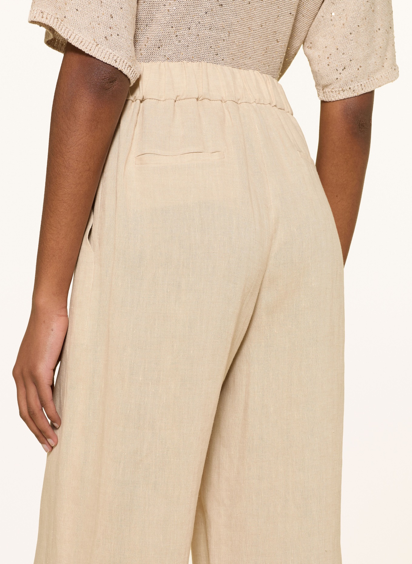 ANTONELLI firenze Culotte en lin à franges: BEIGE
