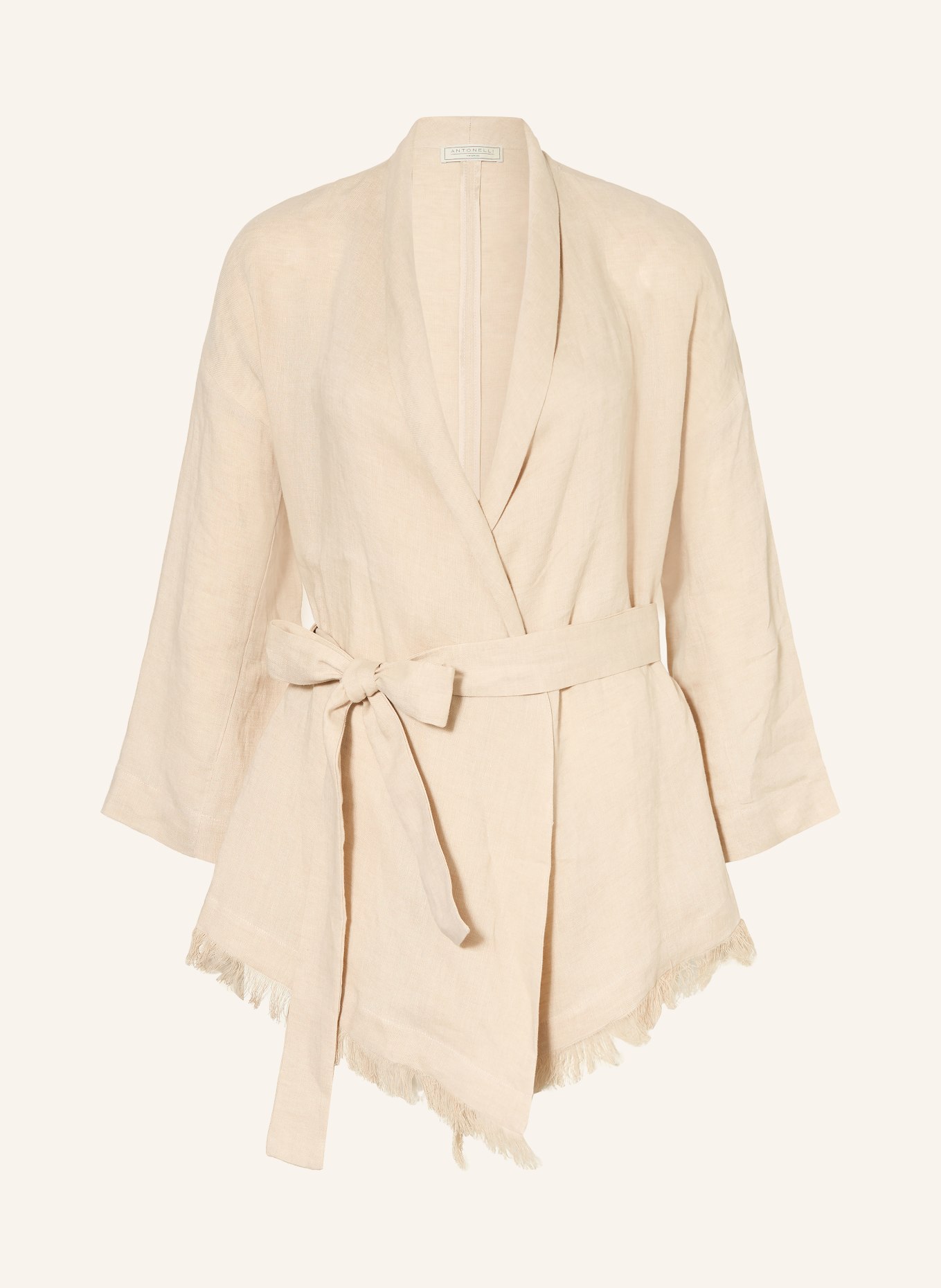 ANTONELLI firenze Blazer en lin KATIA à franges: BEIGE