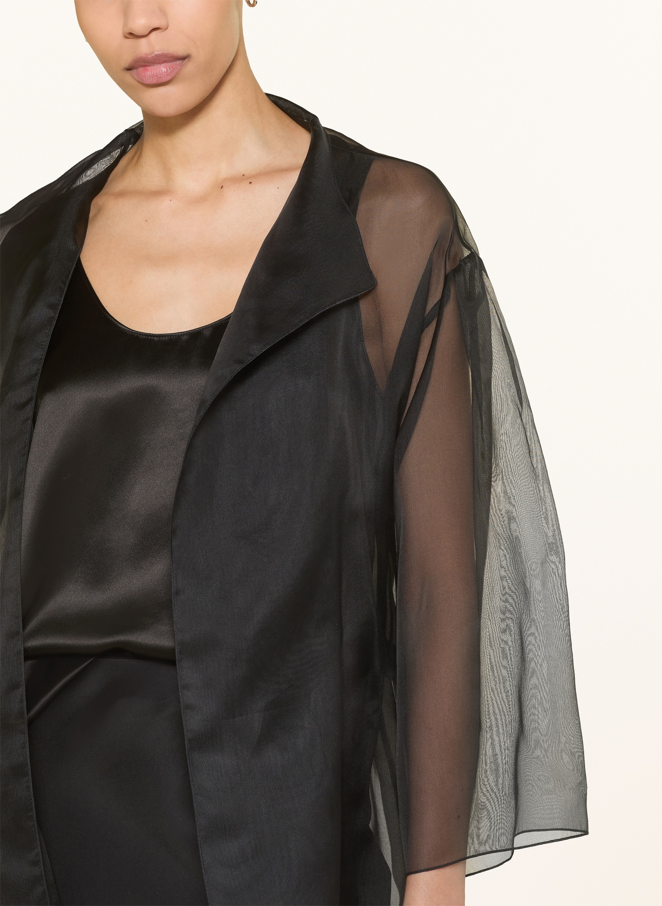 ANTONELLI firenze GUSTAV silk cover with 3/4 sleeves: BLACK