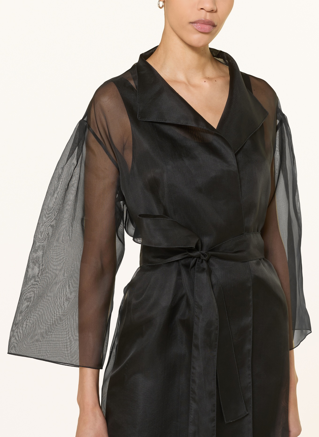 ANTONELLI firenze GUSTAV silk cover with 3/4 sleeves: BLACK