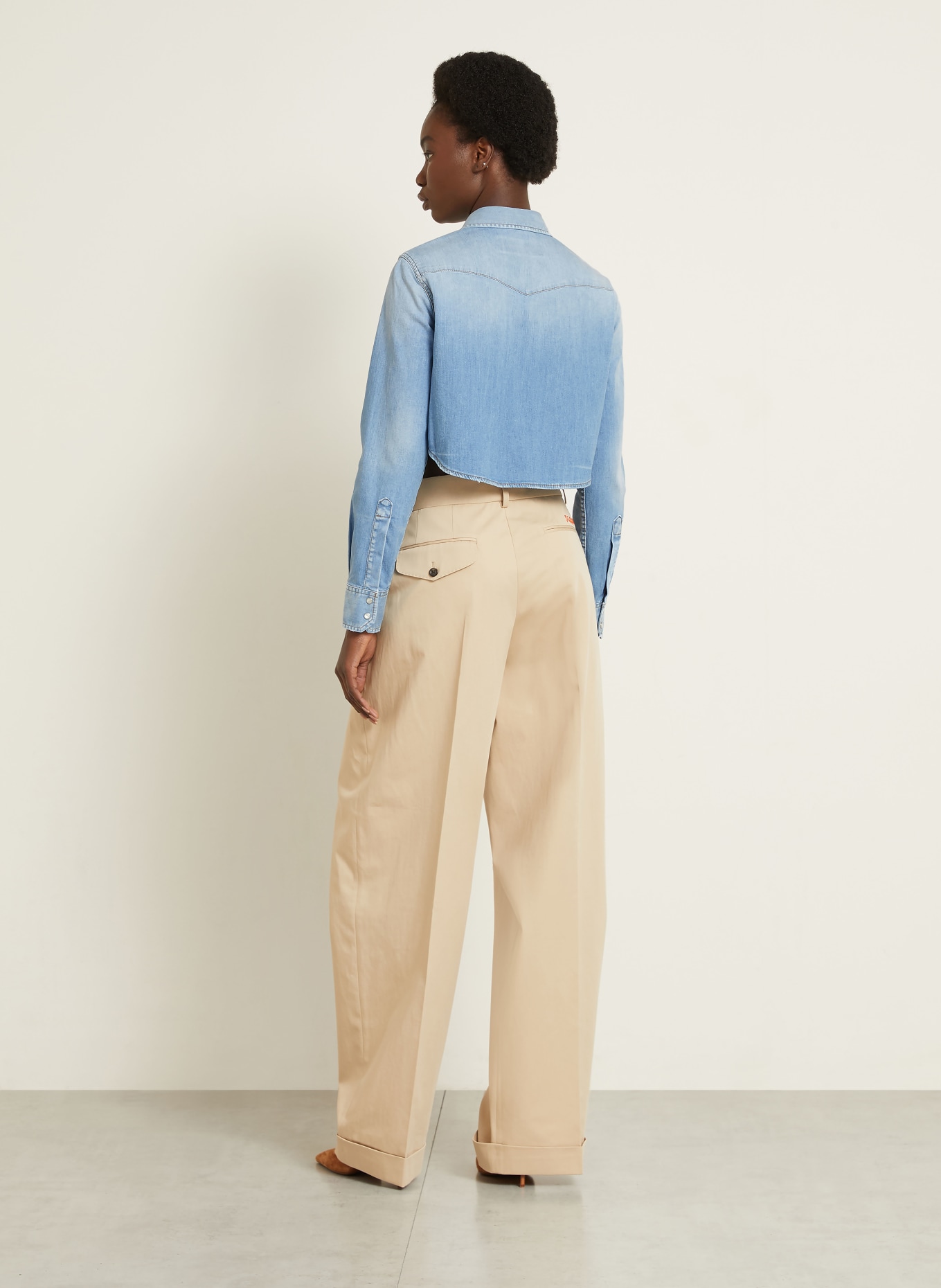 DSQUARED2 Chemisier court en jean: BLEU CLAIR