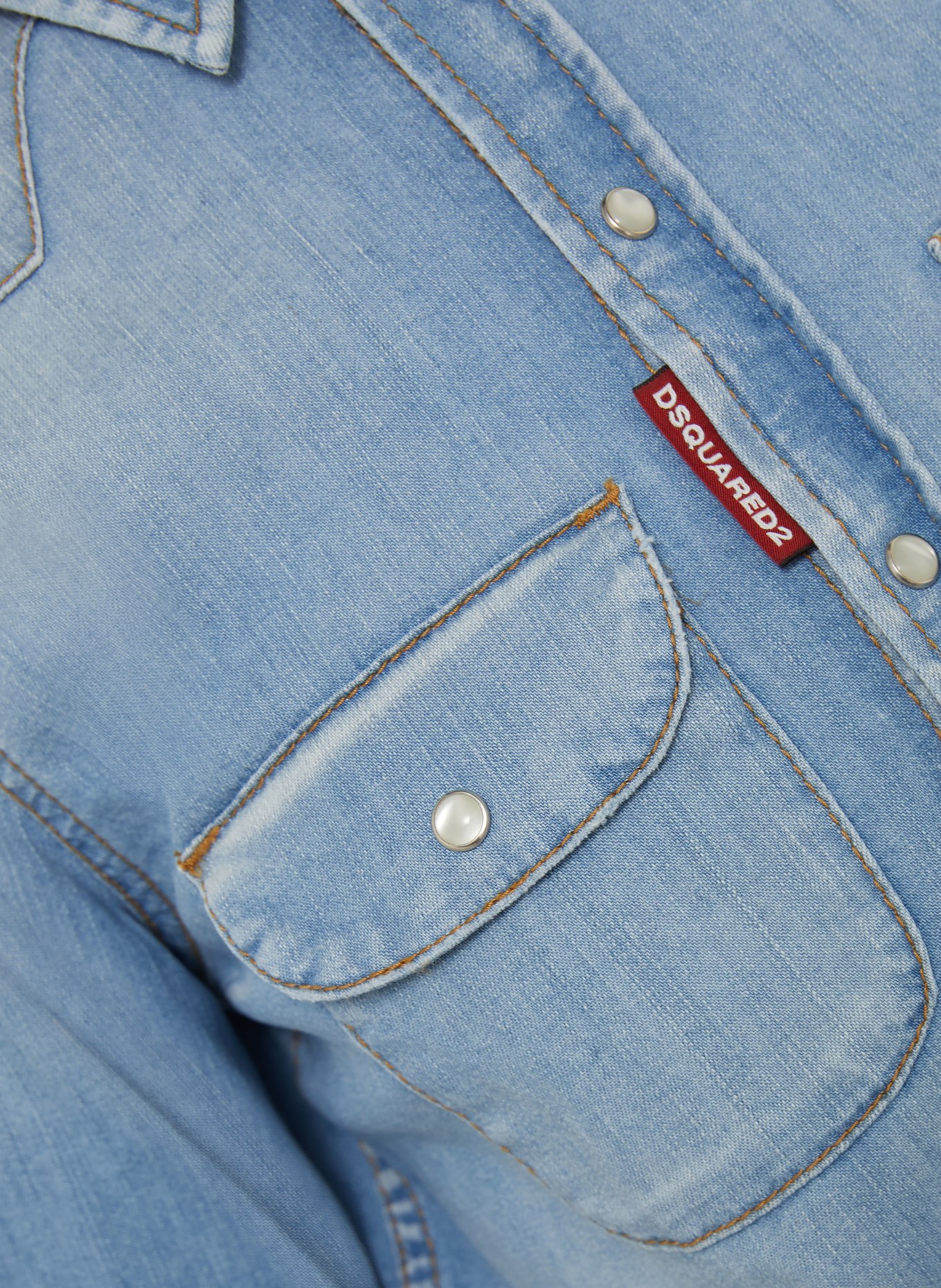 DSQUARED2 Chemisier court en jean: BLEU CLAIR