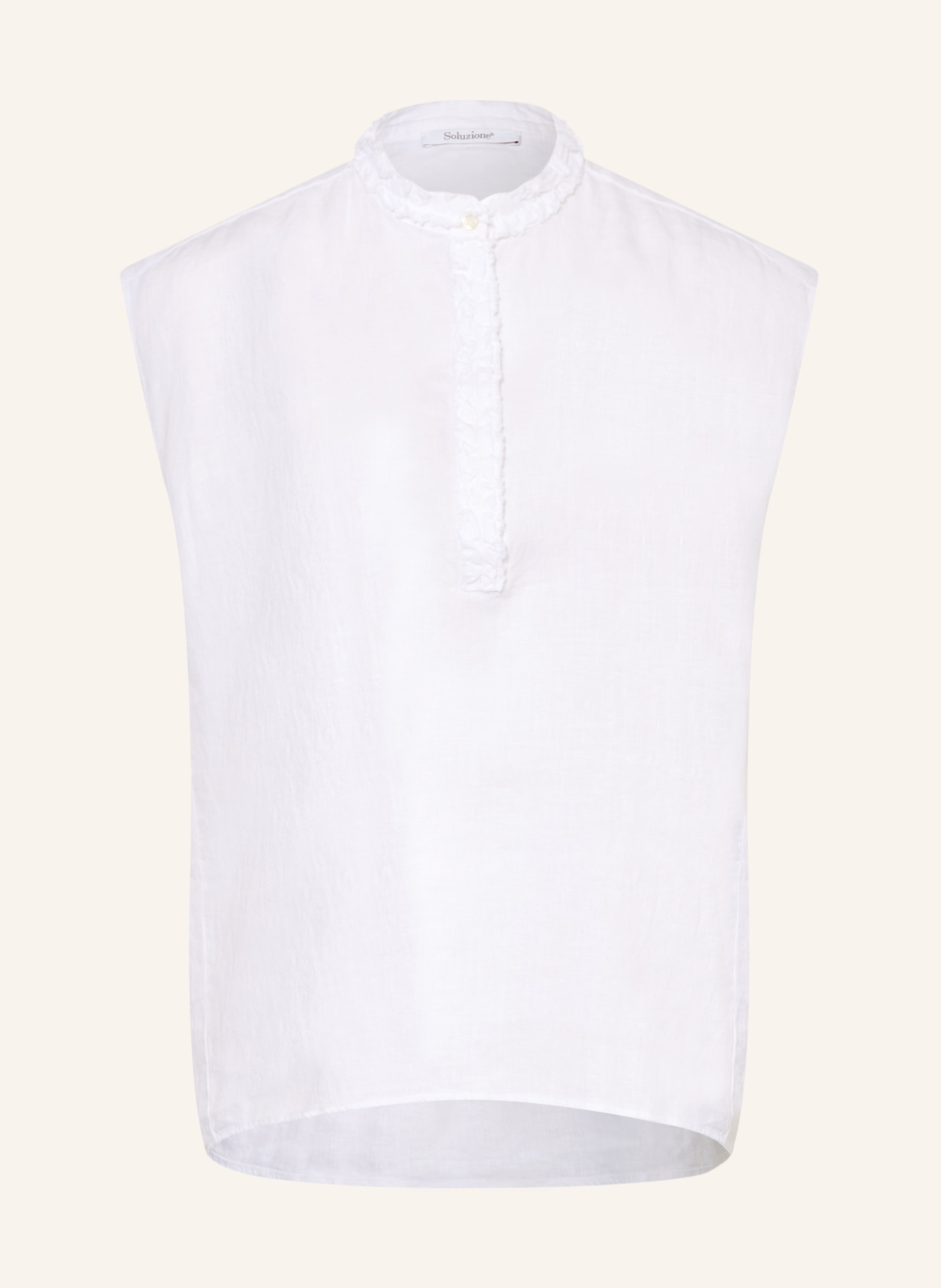 Soluzione Lněná blůza s volánky: BÍLÁ