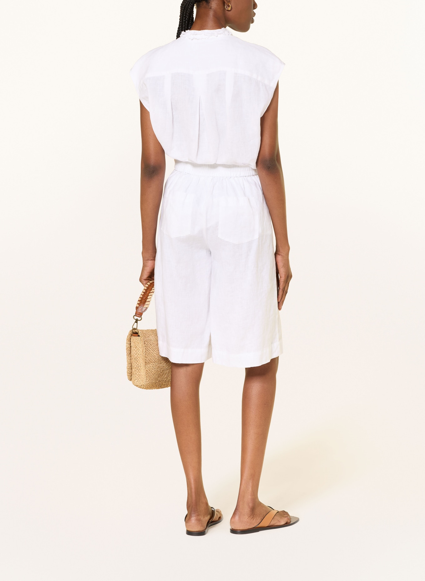 Soluzione Lněná blůza s volánky: BÍLÁ