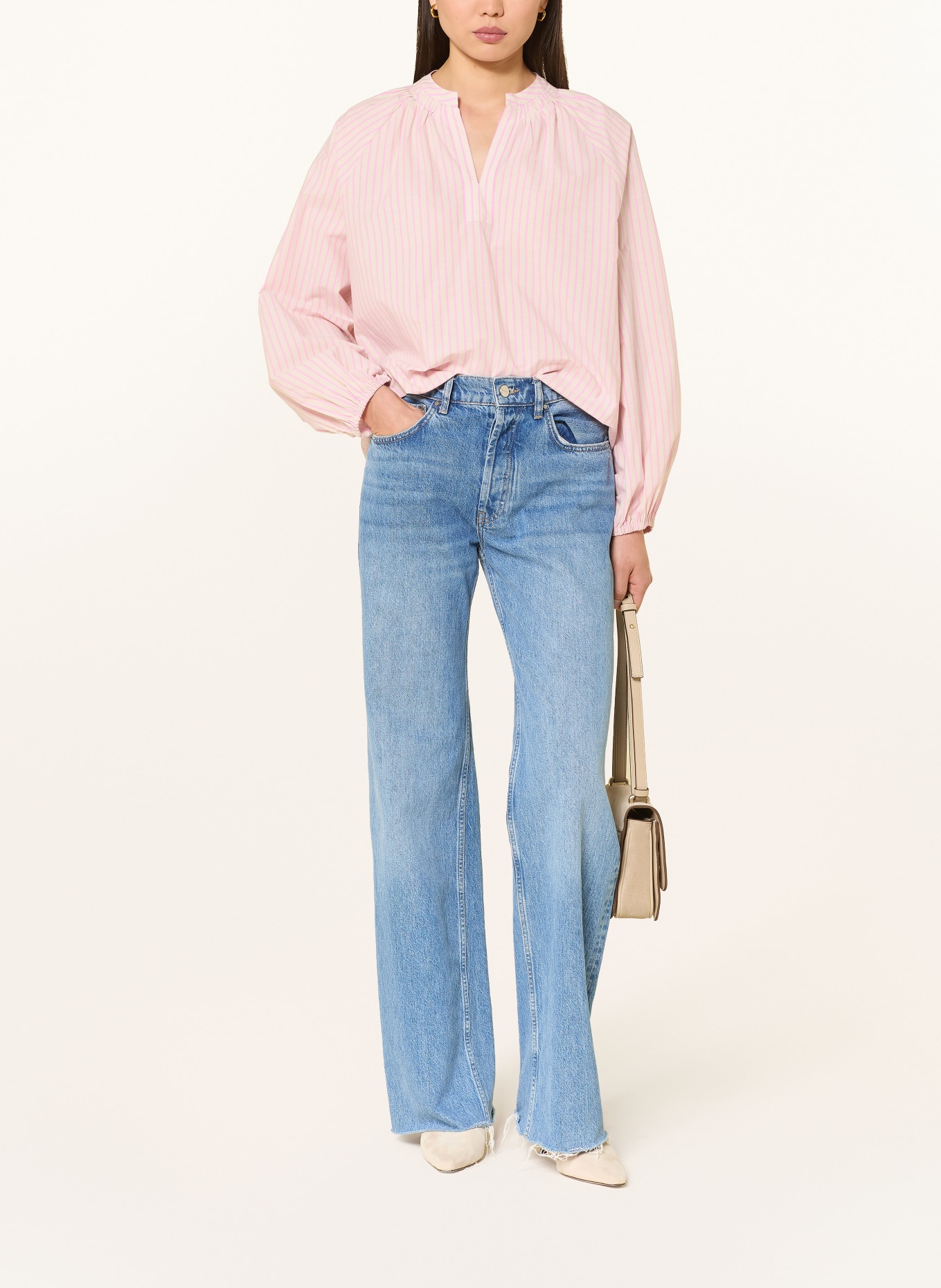 Soluzione Oversized blouse: BEIGE / ROZE