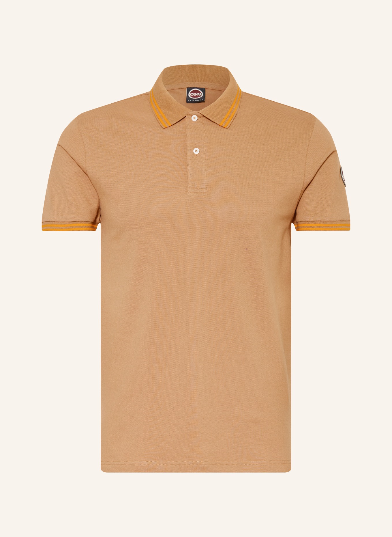 COLMAR Piqué-Poloshirt: CAMEL / ORANGE