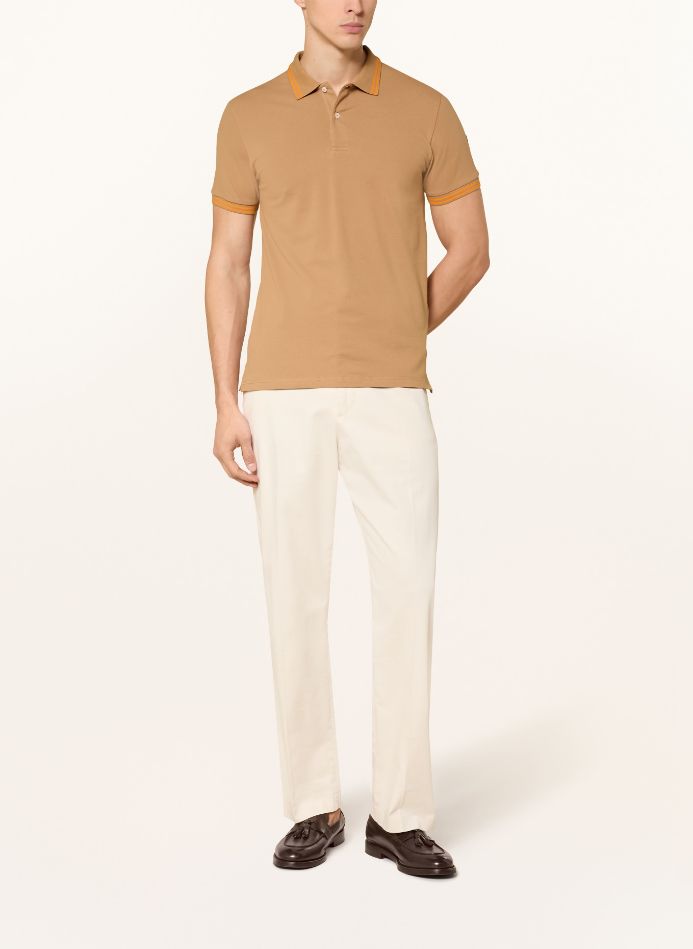 COLMAR Piqué-Poloshirt: CAMEL / ORANGE
