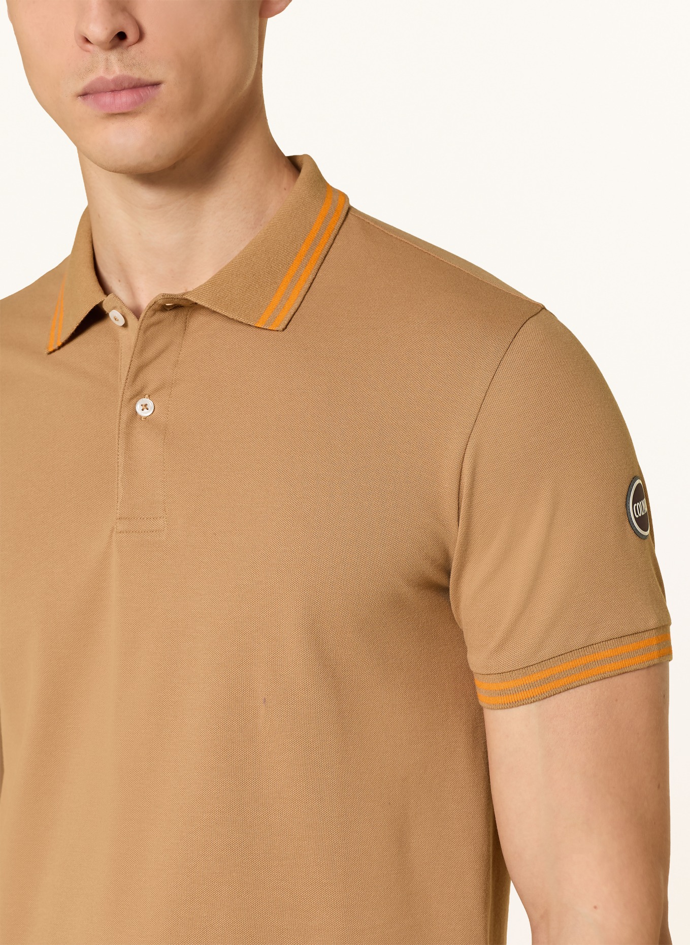 COLMAR Piqué-Poloshirt: CAMEL / ORANGE