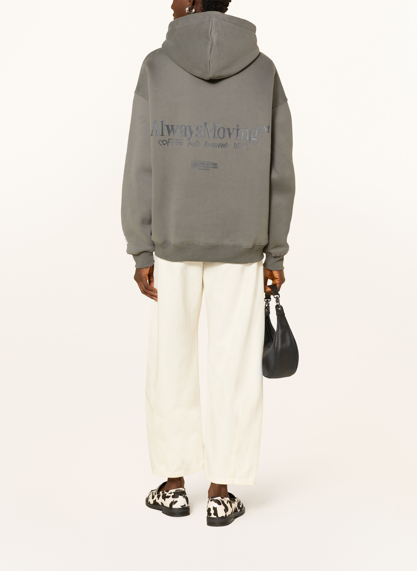 another COTTON LAB Oversized-Hoodie: GRAU / SCHWARZ