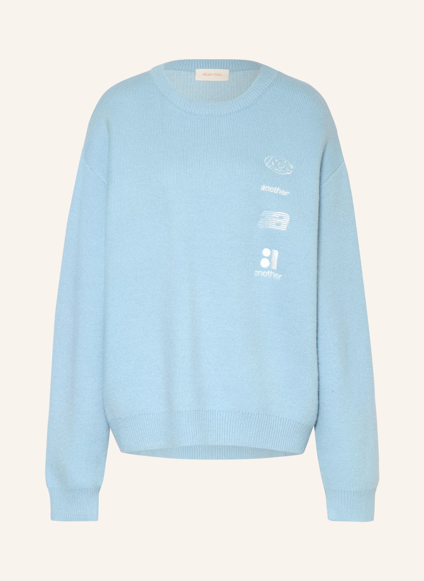 another COTTON LAB Oversized-Pullover FAR AWAY FROM HOME: HELLBLAU / WEISS