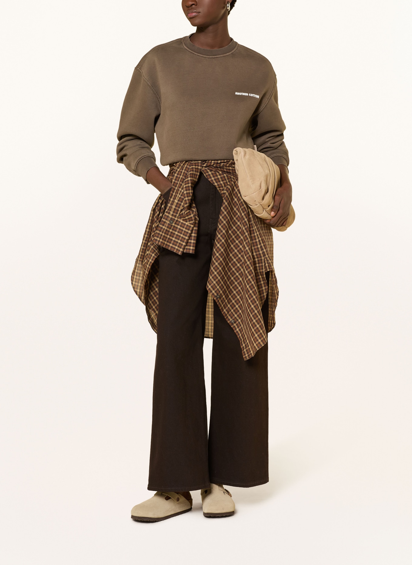 another COTTON LAB Sweatshirt: TAUPE / WEISS