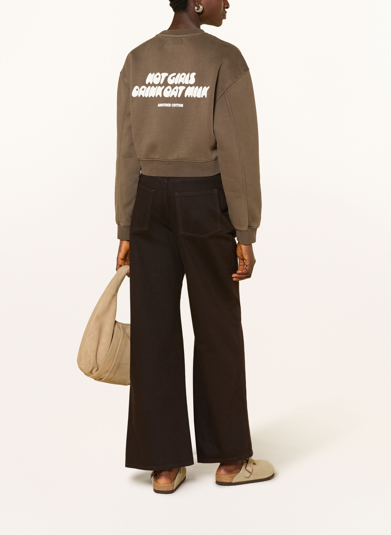 another COTTON LAB Sweatshirt: TAUPE / WEISS