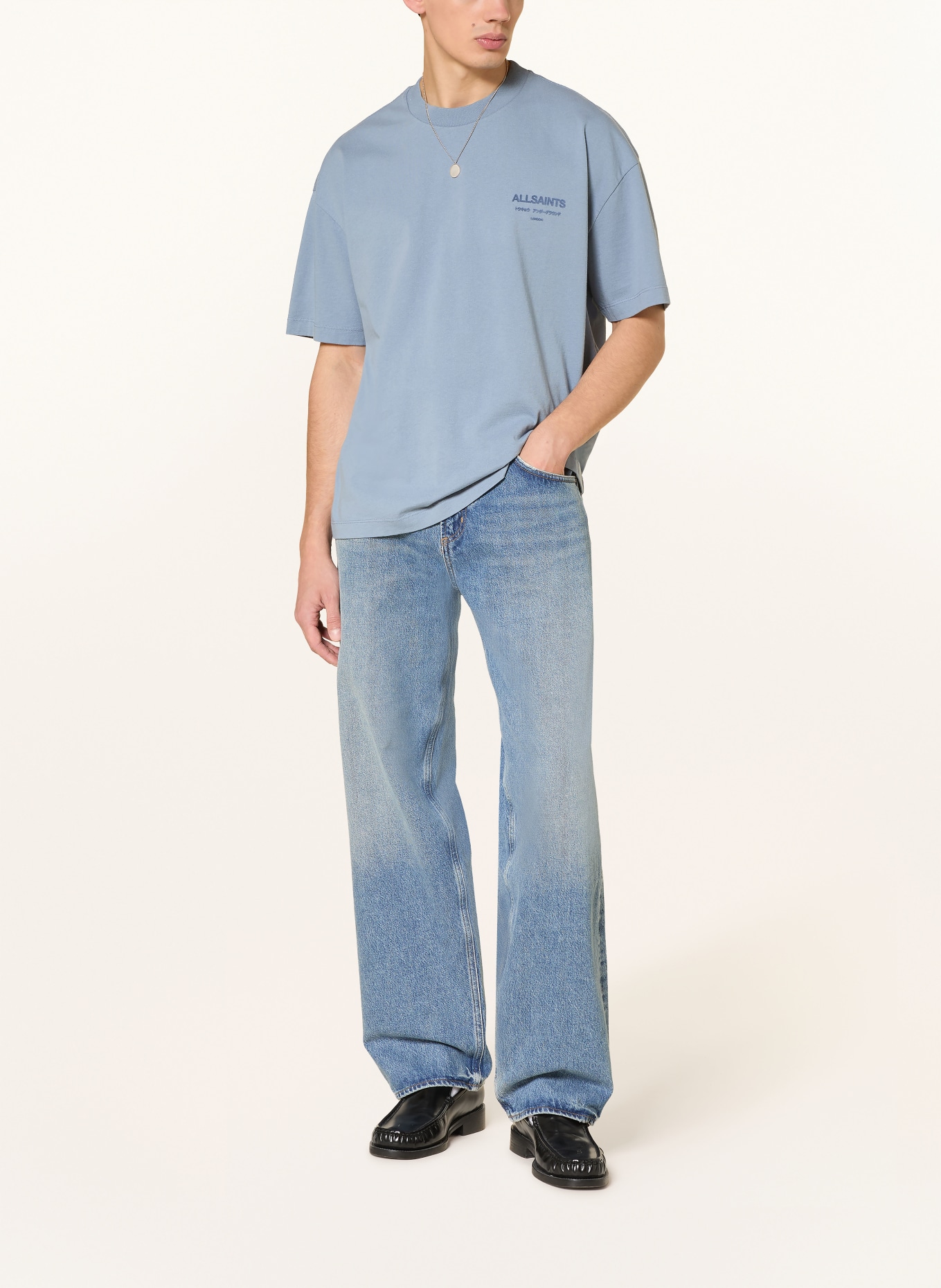 ALLSAINTS T-shirt XANDER: BLAUWGRIJS