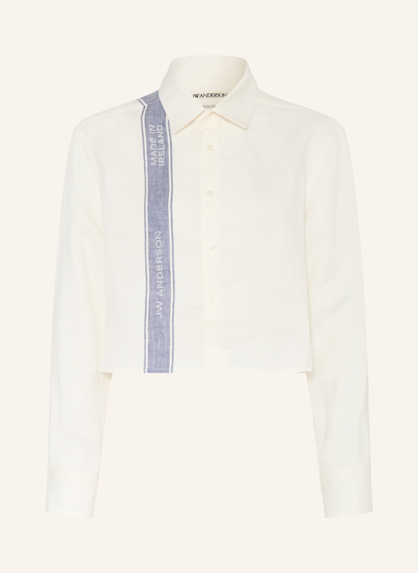 JW ANDERSON Hemdbluse aus Leinen: ECRU / BLAU