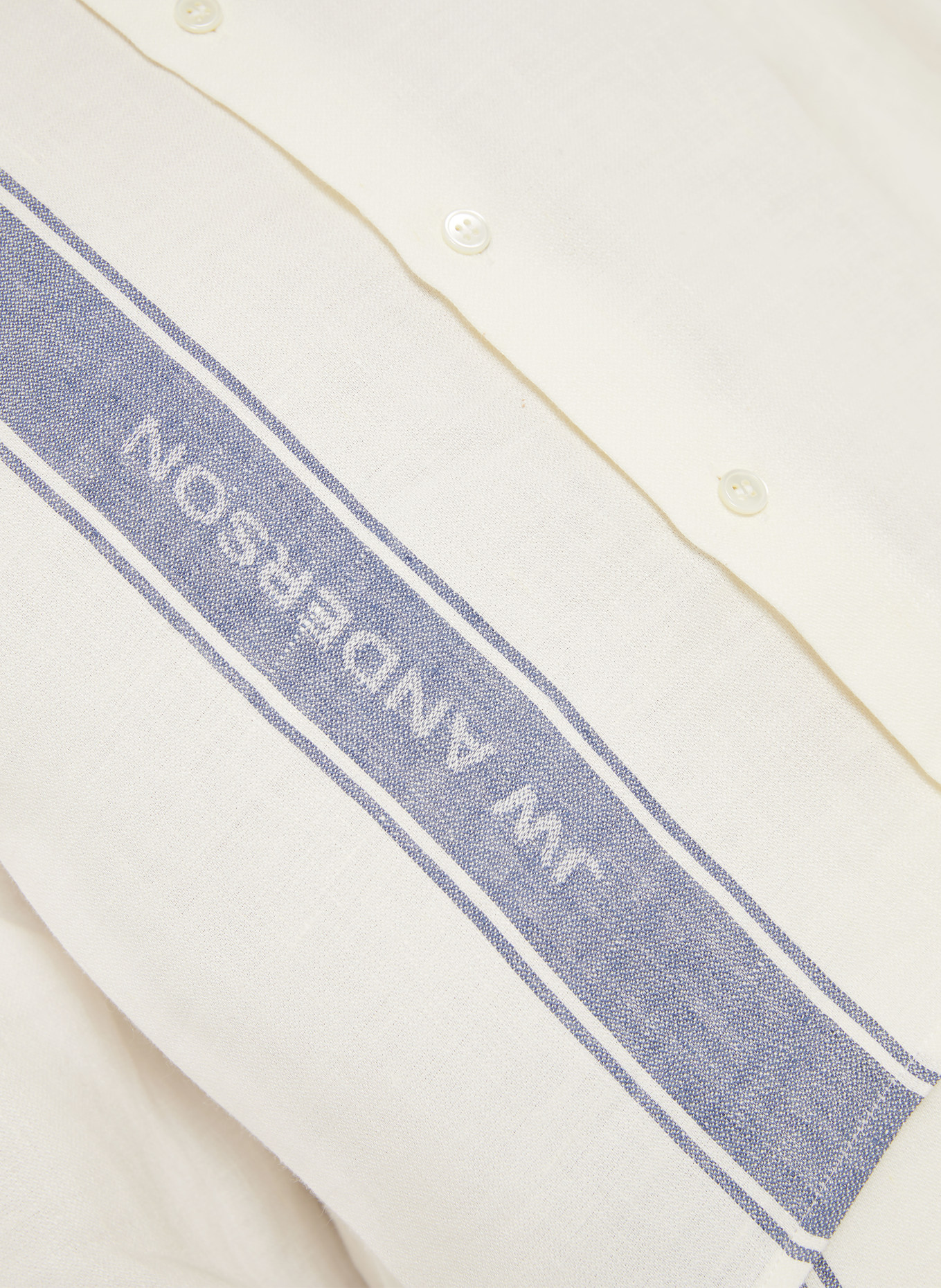 JW ANDERSON Hemdbluse aus Leinen: ECRU / BLAU