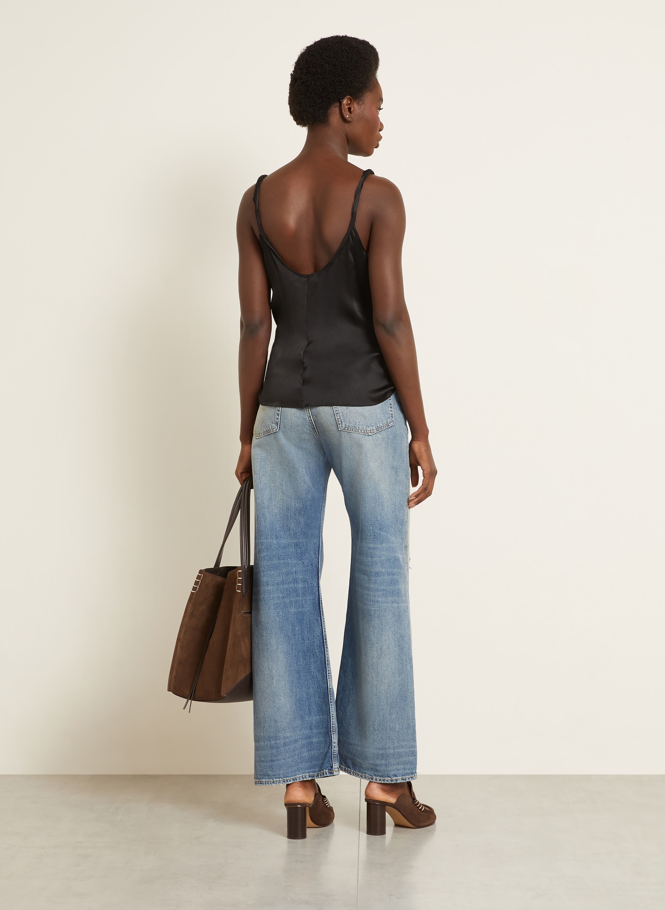 JW ANDERSON top en soie: NOIR