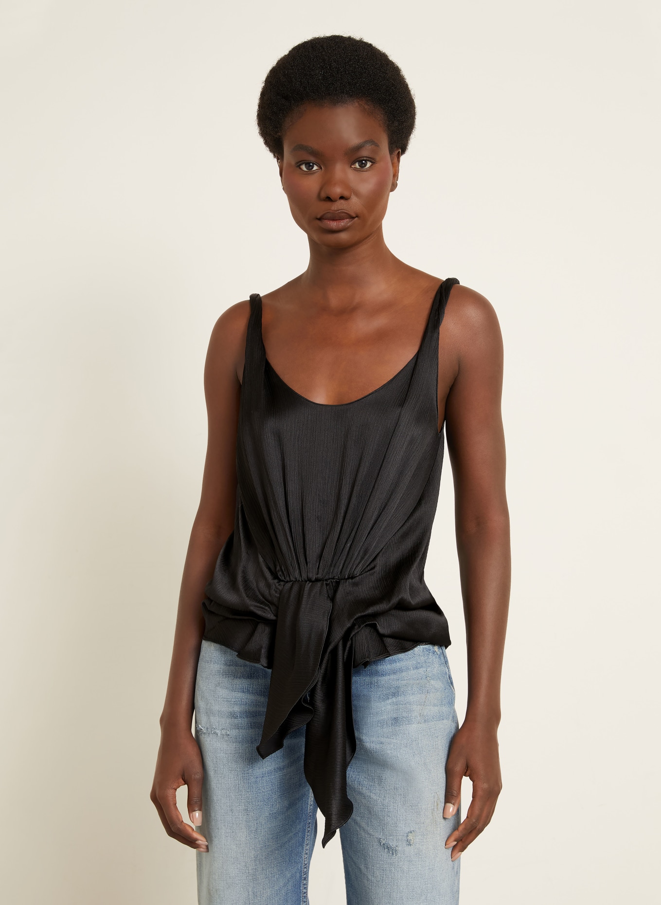 JW ANDERSON top en soie: NOIR