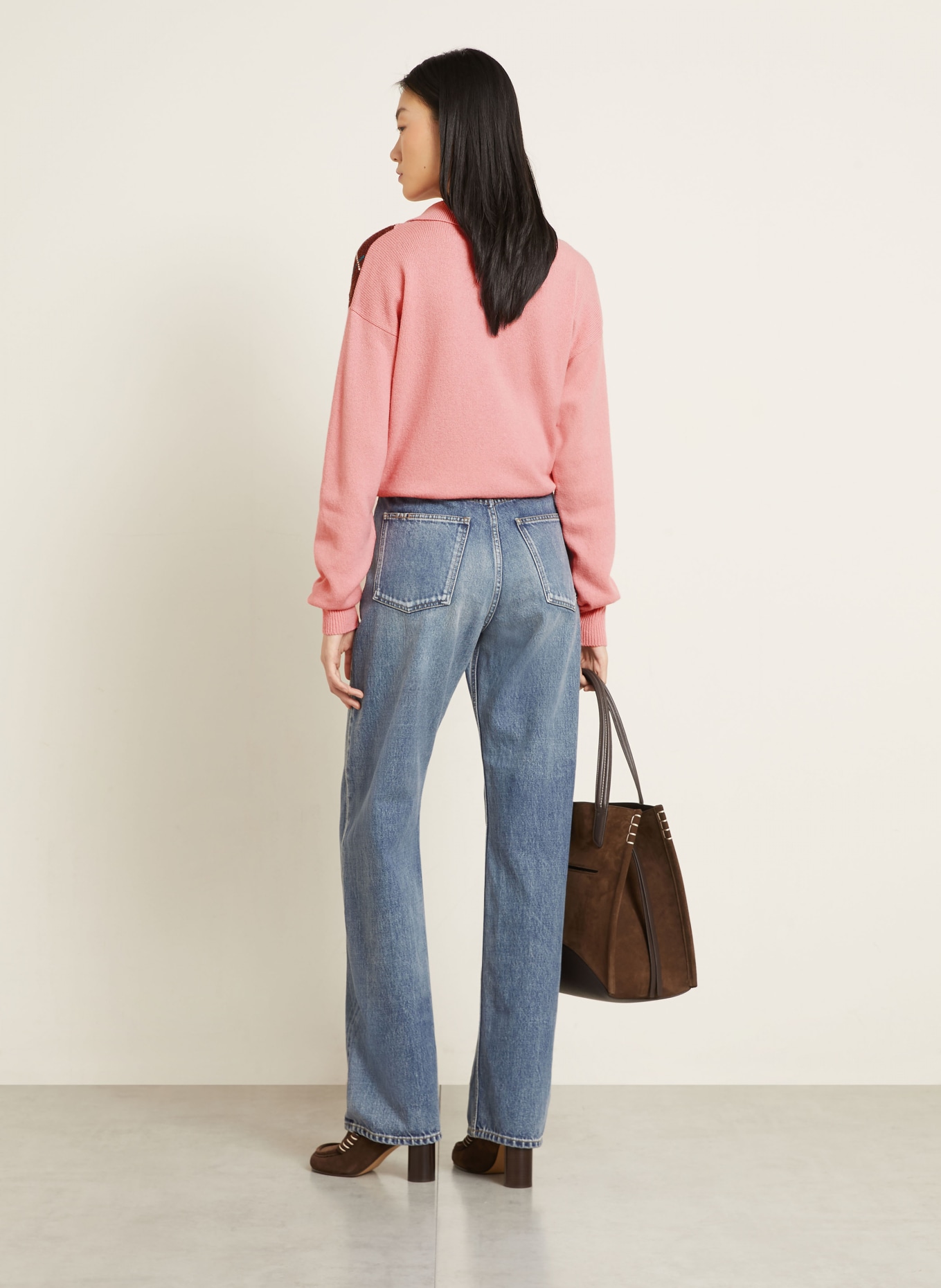 JW ANDERSON Strick-Poloshirt: ROSA / ALTROSA / PETROL