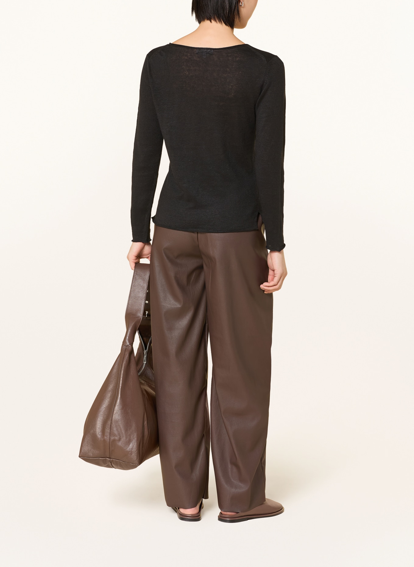 darling harbour linnen trui: BLACK