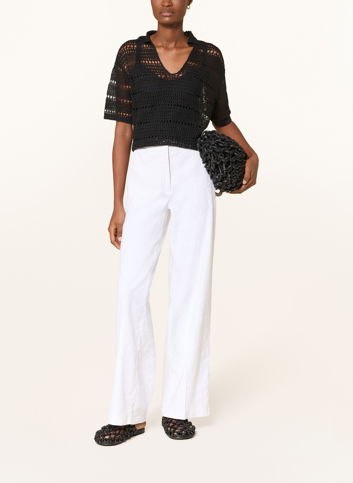 darling harbour chemise au crochet: BLACK