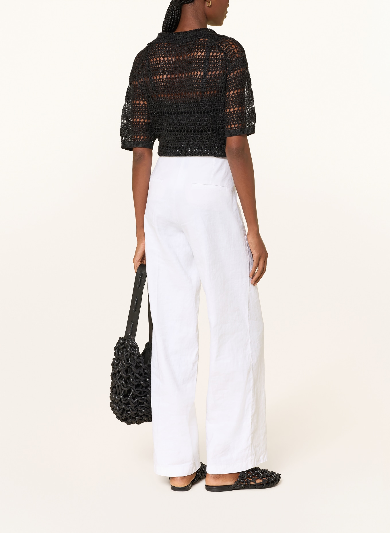 darling harbour chemise au crochet: BLACK