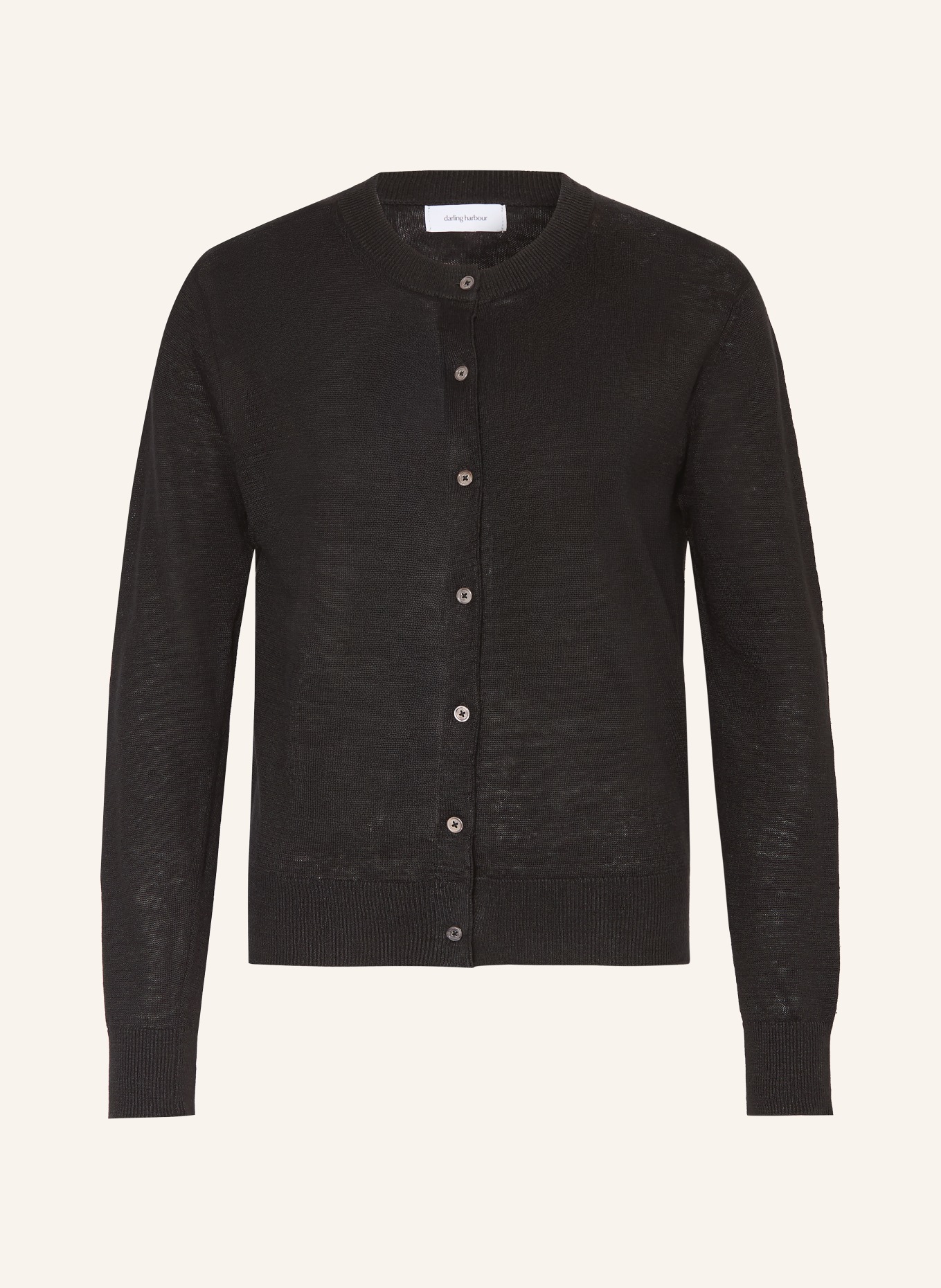 darling harbour Linen cardigan: BLACK