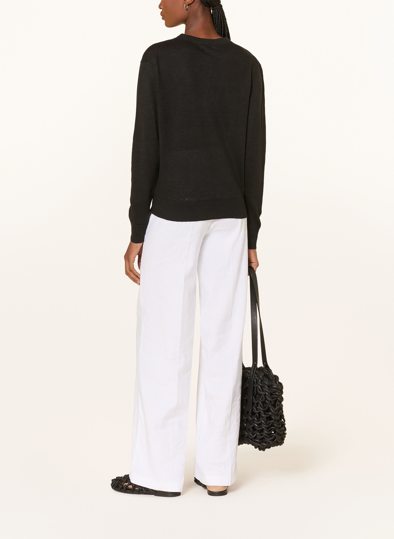 darling harbour Linen cardigan: BLACK