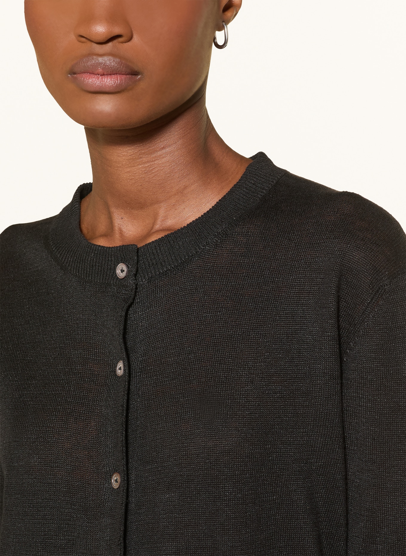 darling harbour Linen cardigan: BLACK