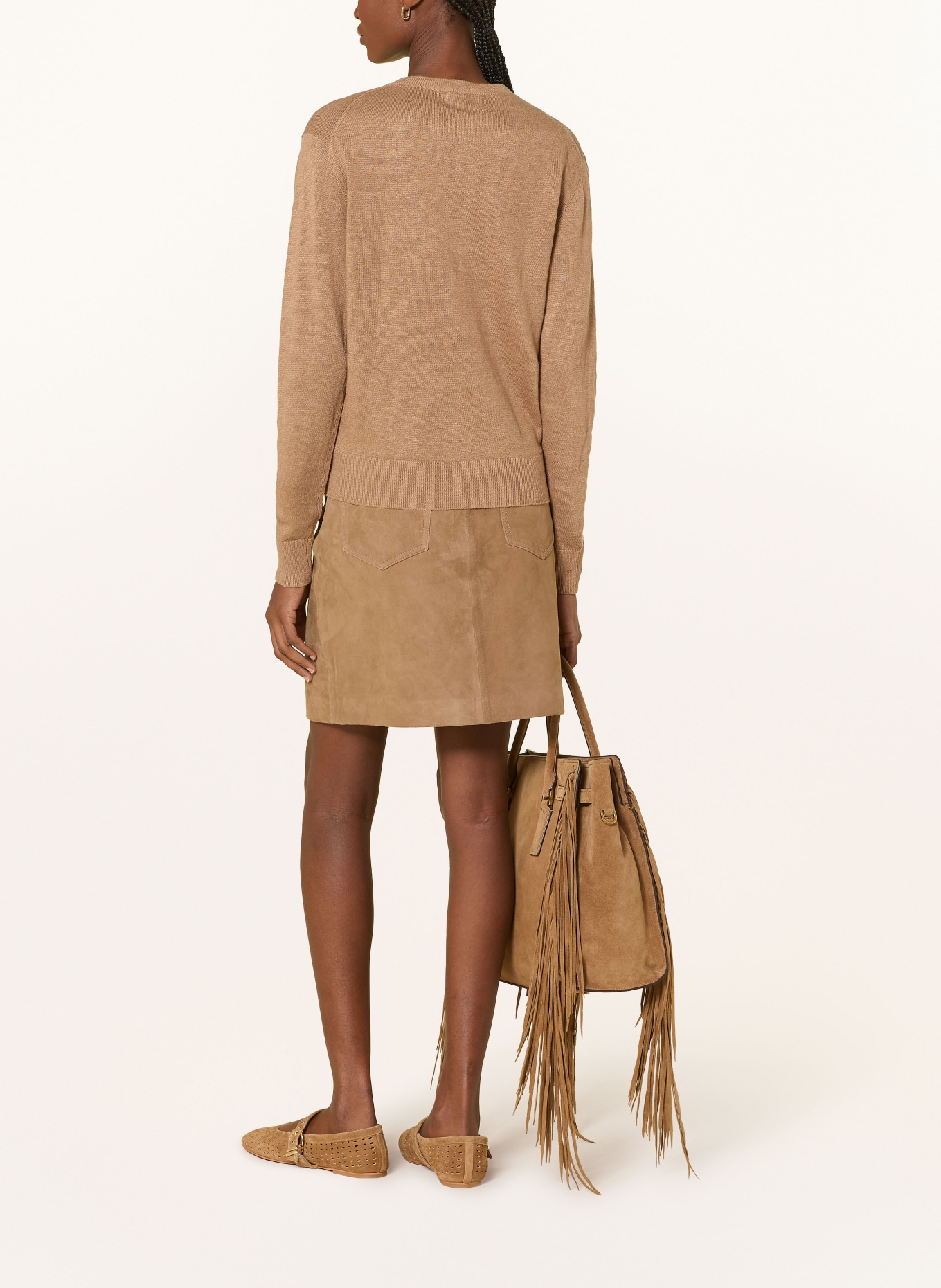 darling harbour Strickjacke aus Leinen: CAPPUCCINO