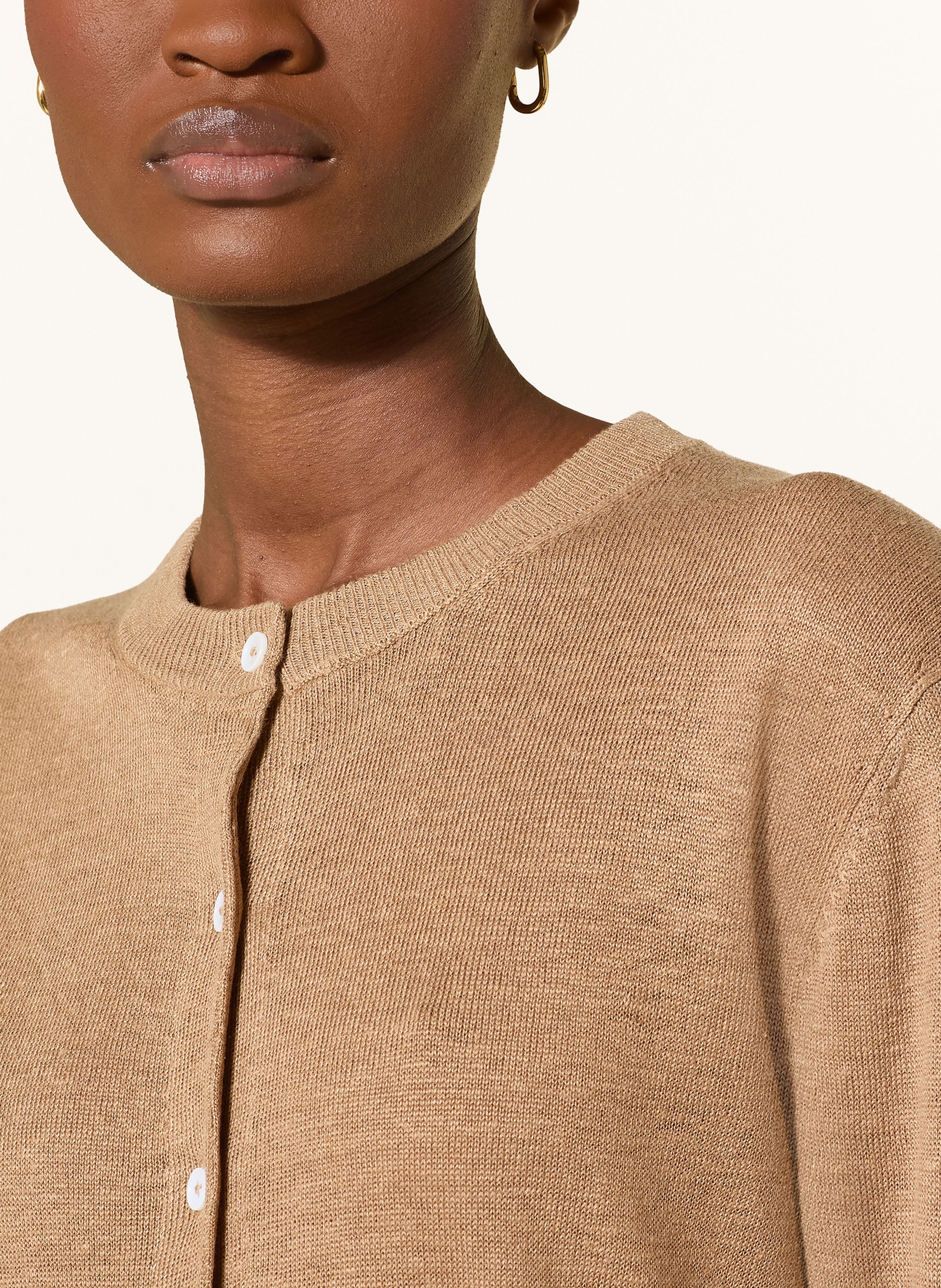 darling harbour Strickjacke aus Leinen: CAPPUCCINO