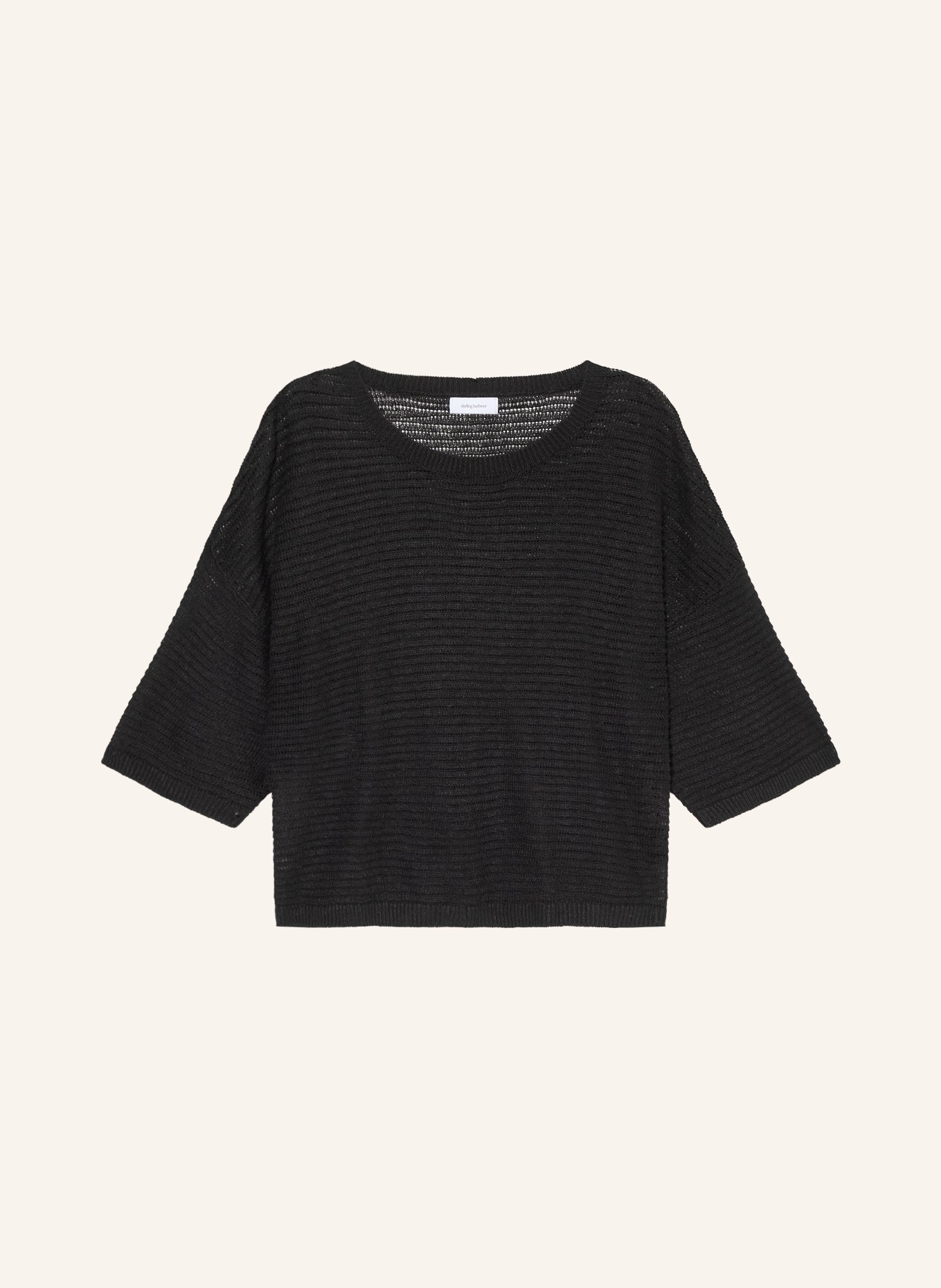 darling harbour T-shirt en lin tricoté: BLACK