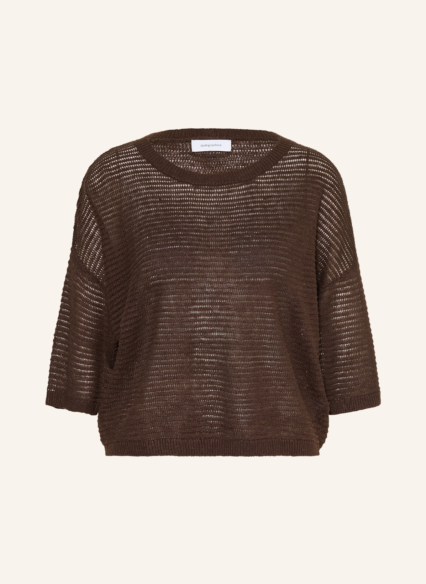 darling harbour T-shirt en lin tricoté: DARK BROWN