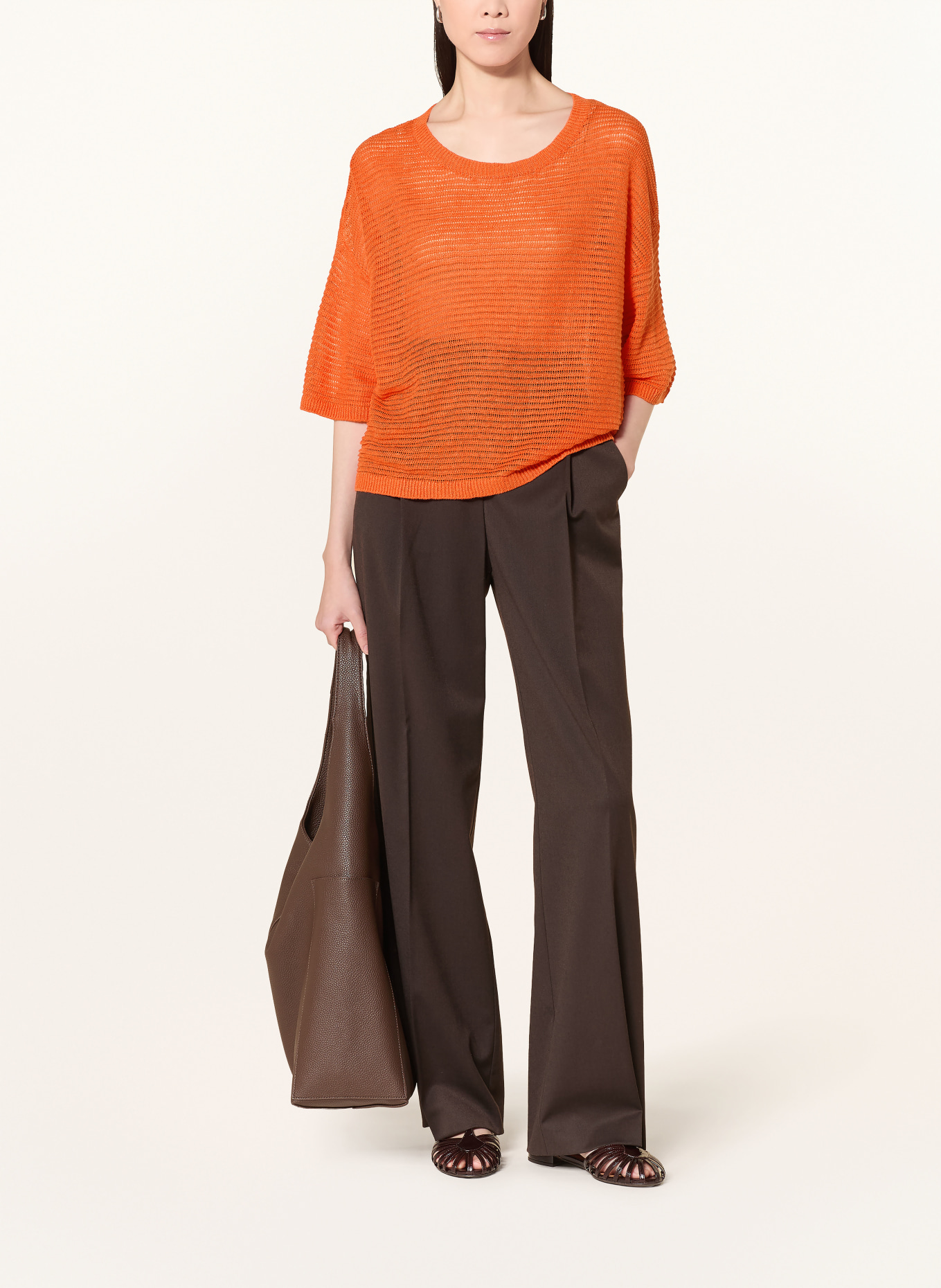 darling harbour Strickshirt aus Leinen: ORANGE