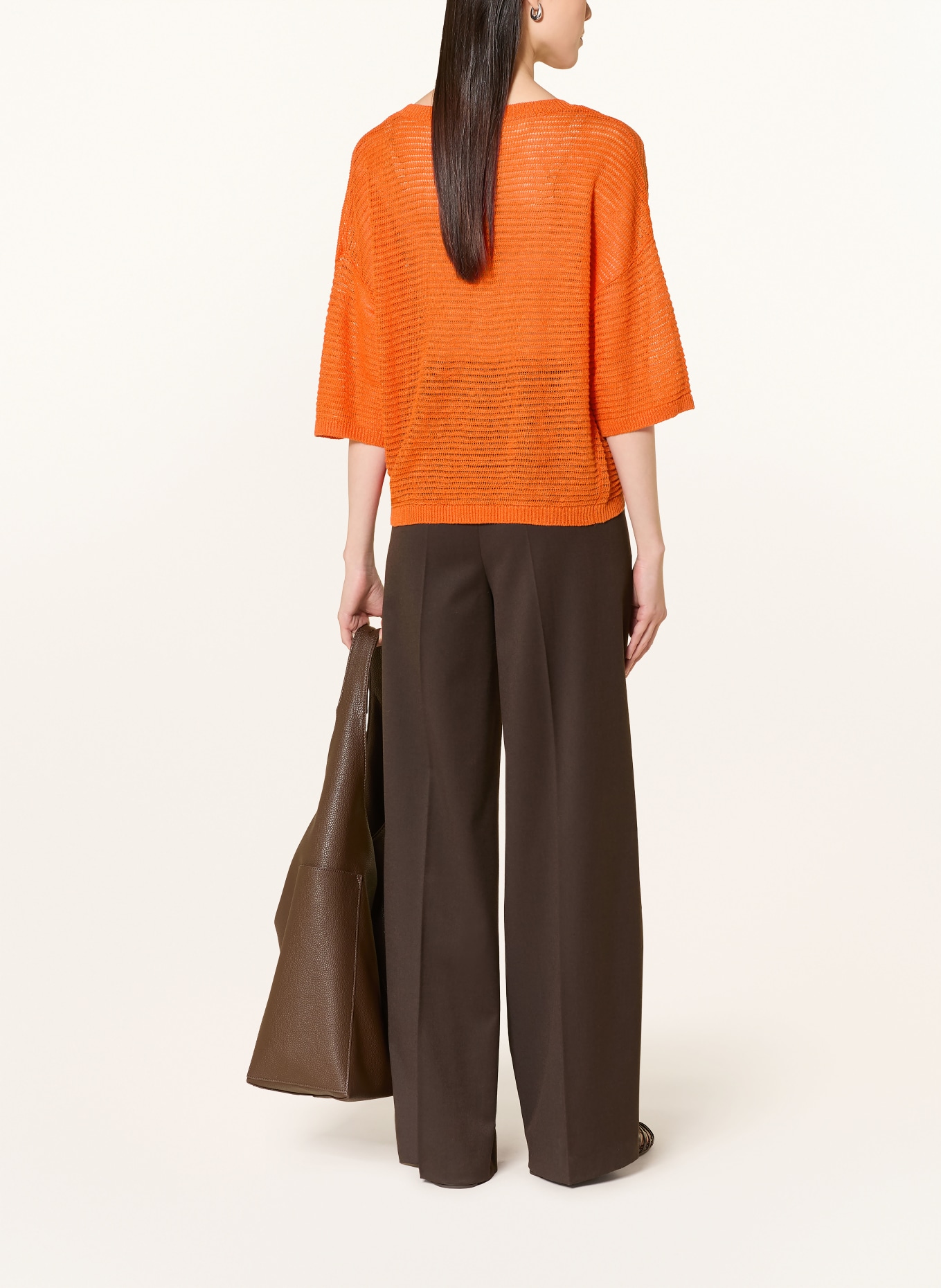 darling harbour Strickshirt aus Leinen: ORANGE