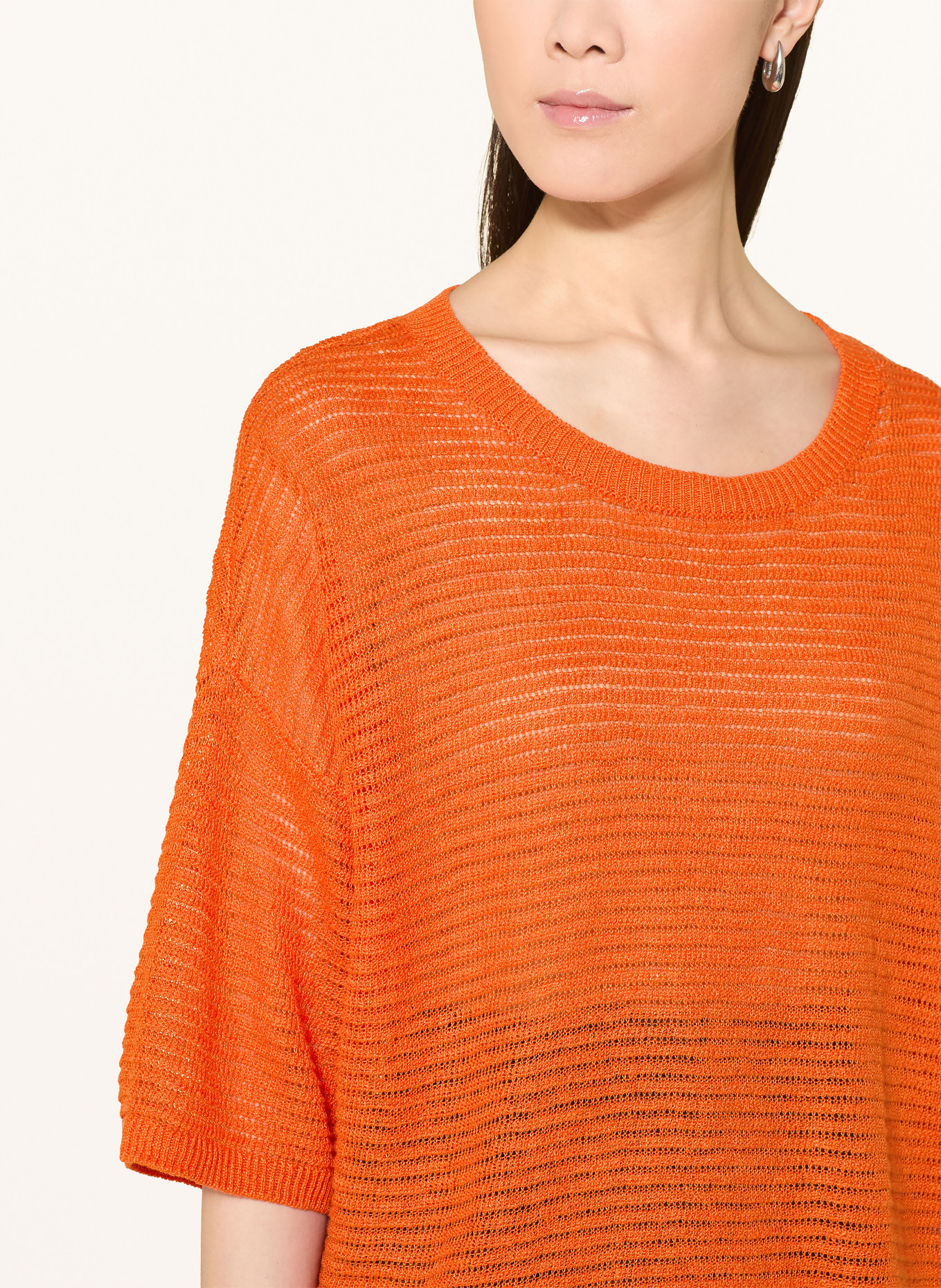 darling harbour Strickshirt aus Leinen: ORANGE