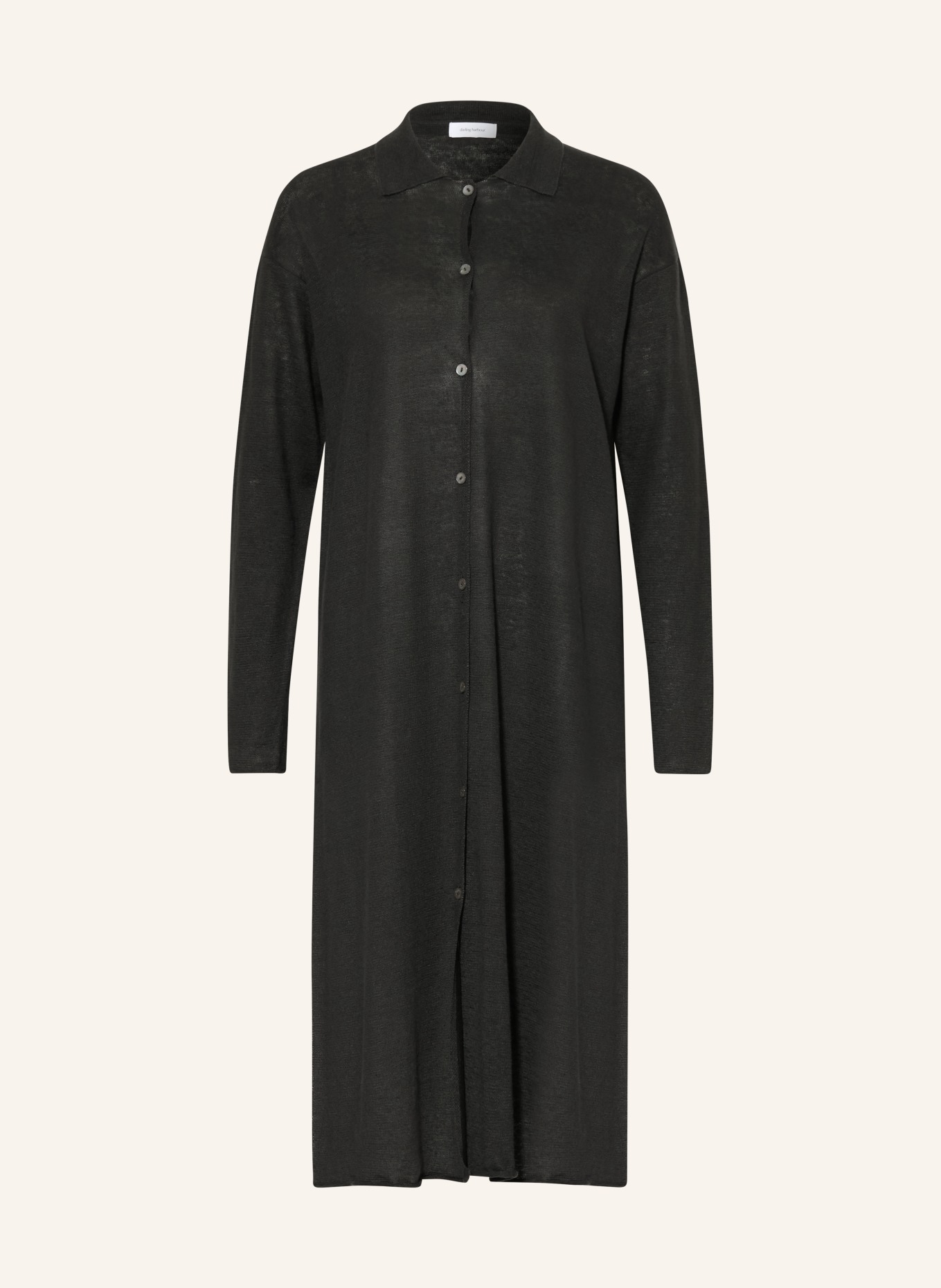 darling harbour Strickmantel aus Leinen: BLACK