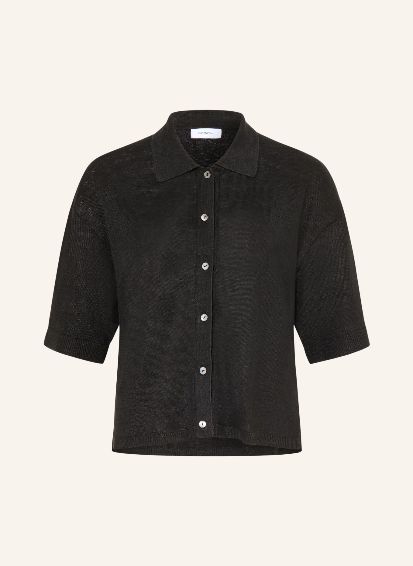 darling harbour Strickjacke aus Leinen: BLACK