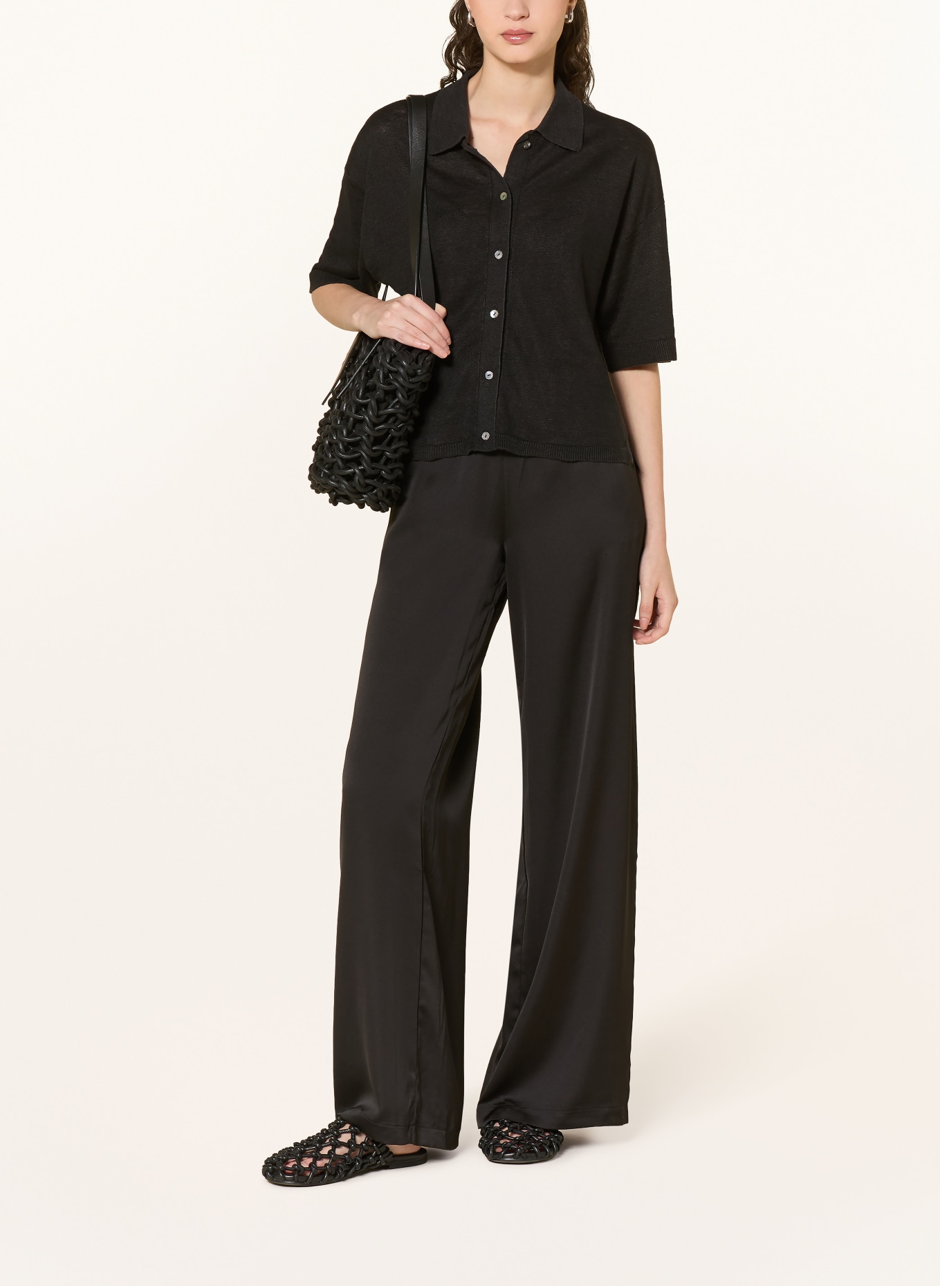 darling harbour Strickjacke aus Leinen: BLACK