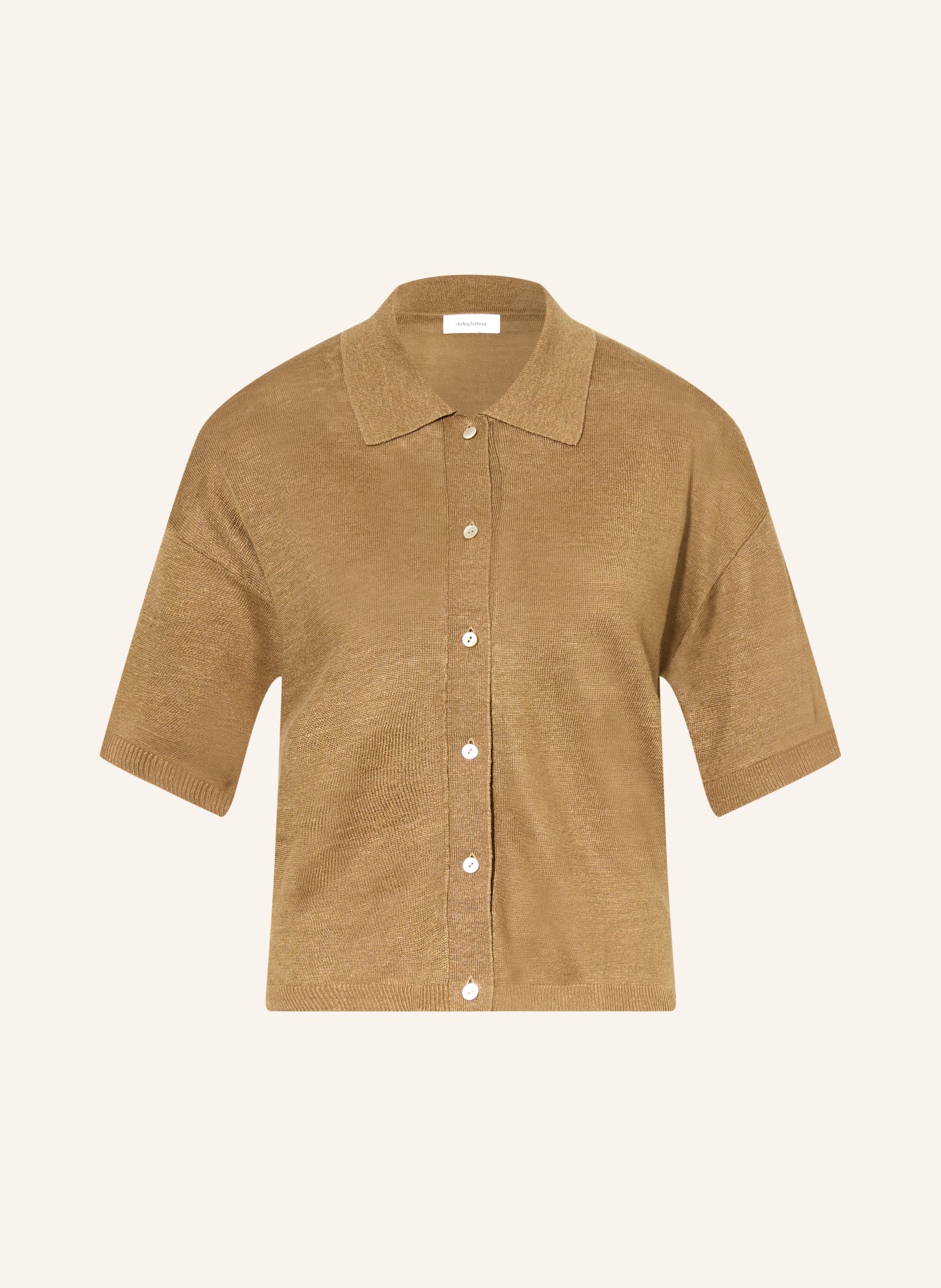 darling harbour Linen cardigan: CAPPUCCINO