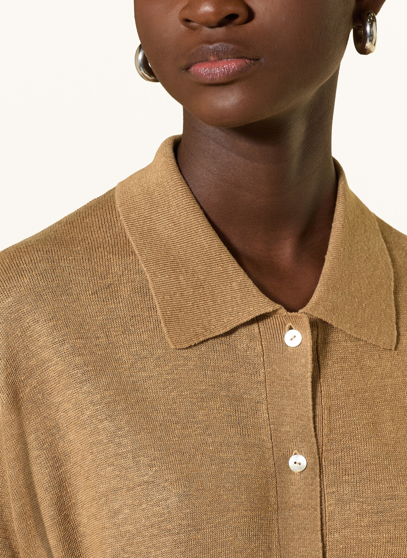 darling harbour Linen cardigan: CAPPUCCINO