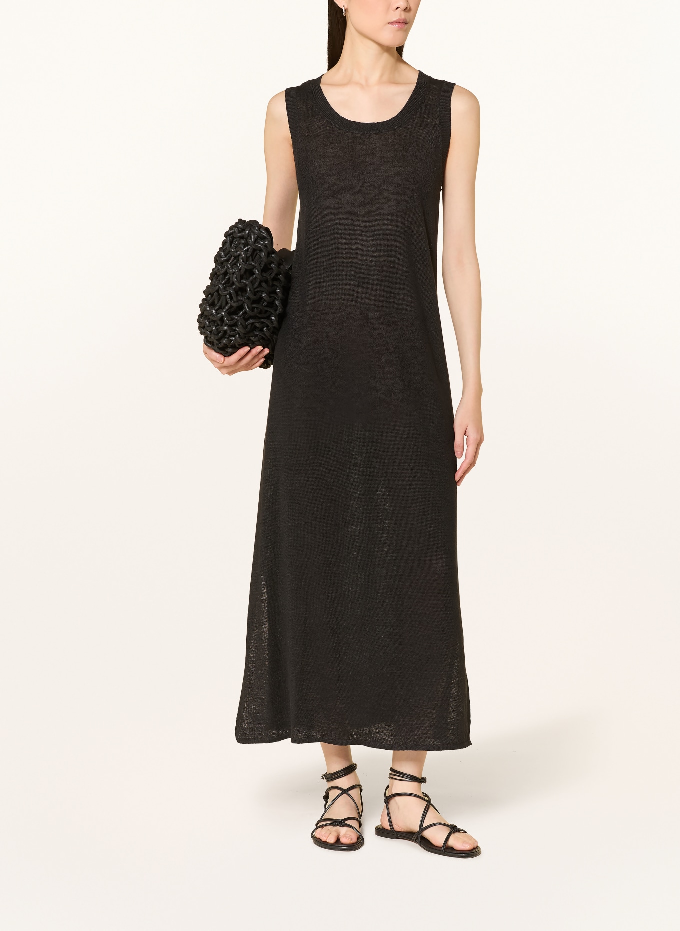 darling harbour Strickkleid aus Leinen: BLACK