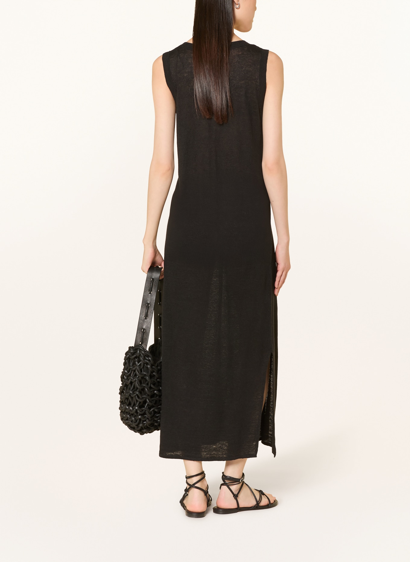 darling harbour Strickkleid aus Leinen: BLACK