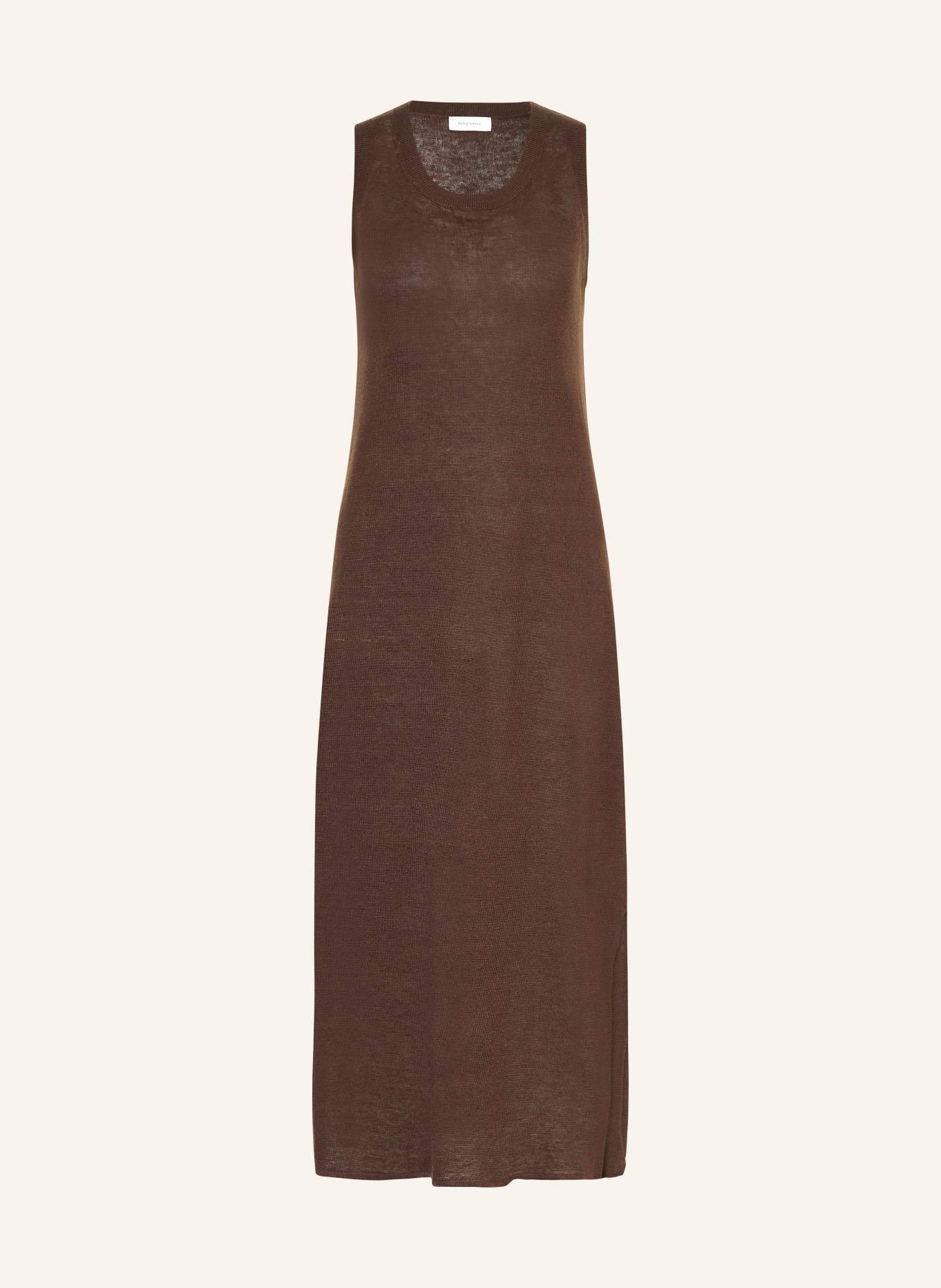 darling harbour Strickkleid aus Leinen: DARK BROWN