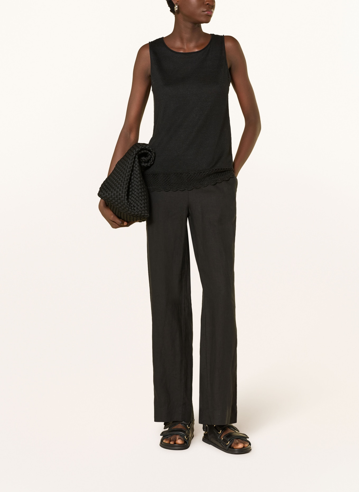 darling harbour Linnen top: BLACK