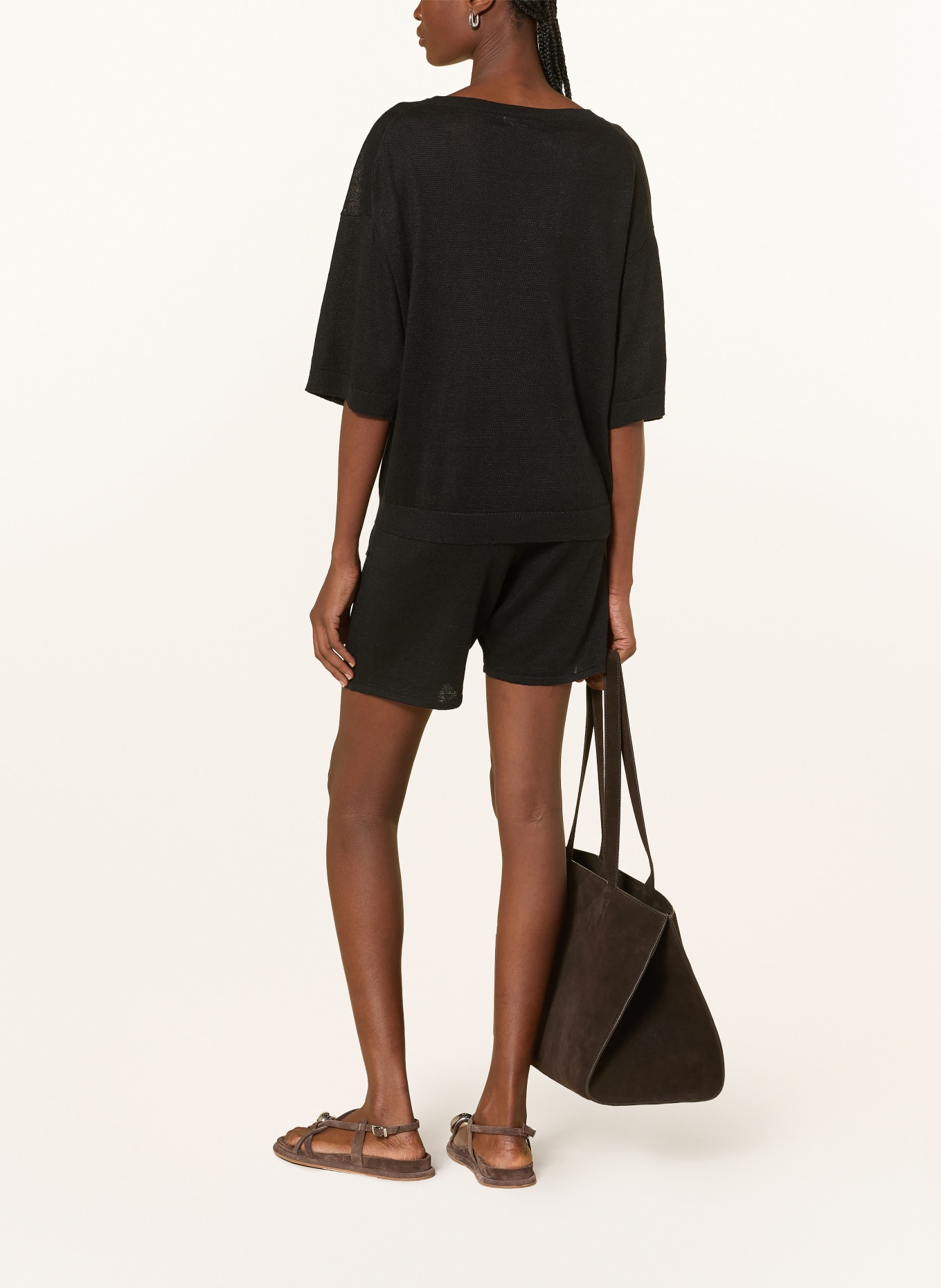 darling harbour Gebreide korte broek van linnen: BLACK