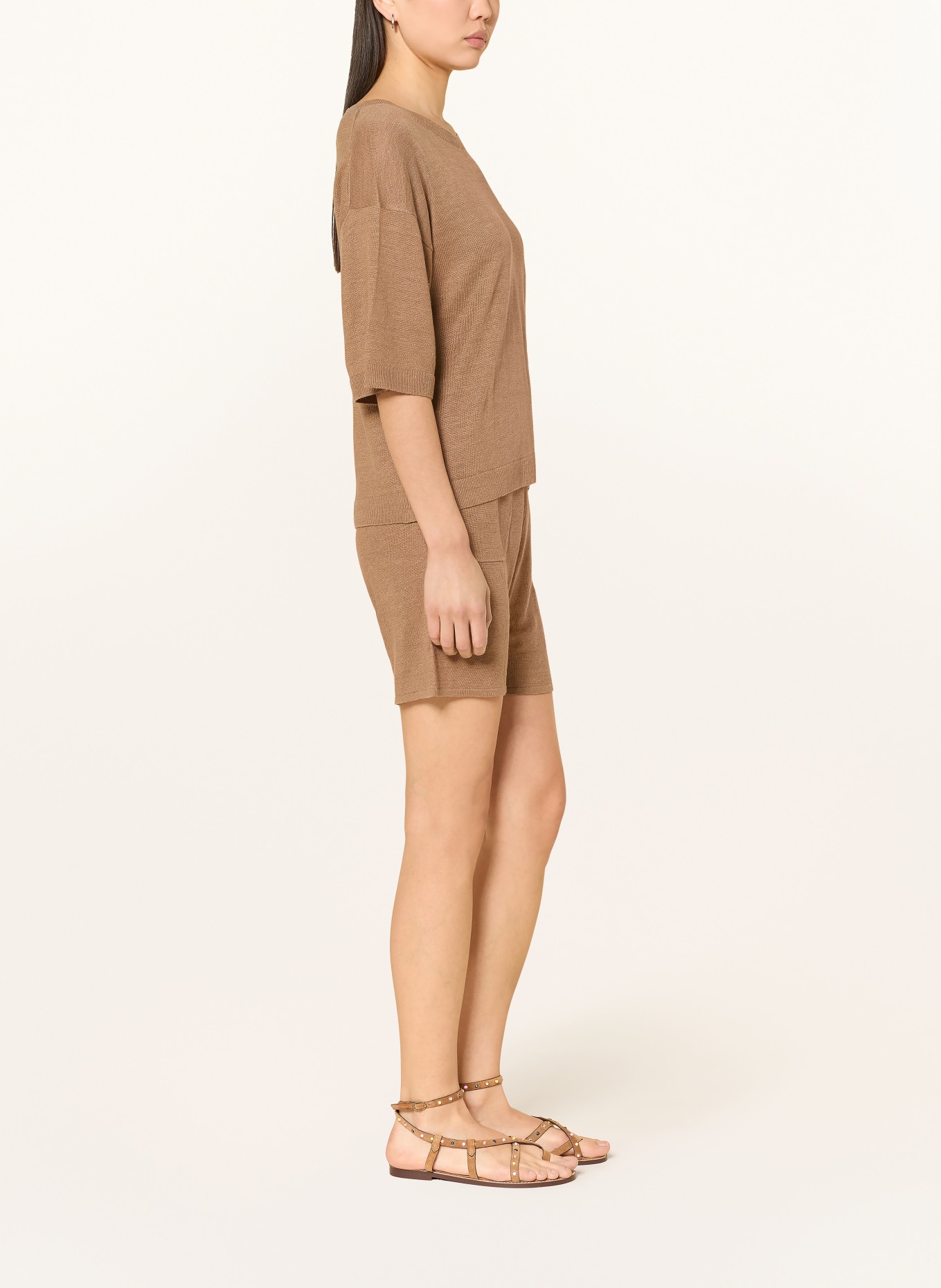 darling harbour Gebreide korte broek van linnen: CAPPUCCINO